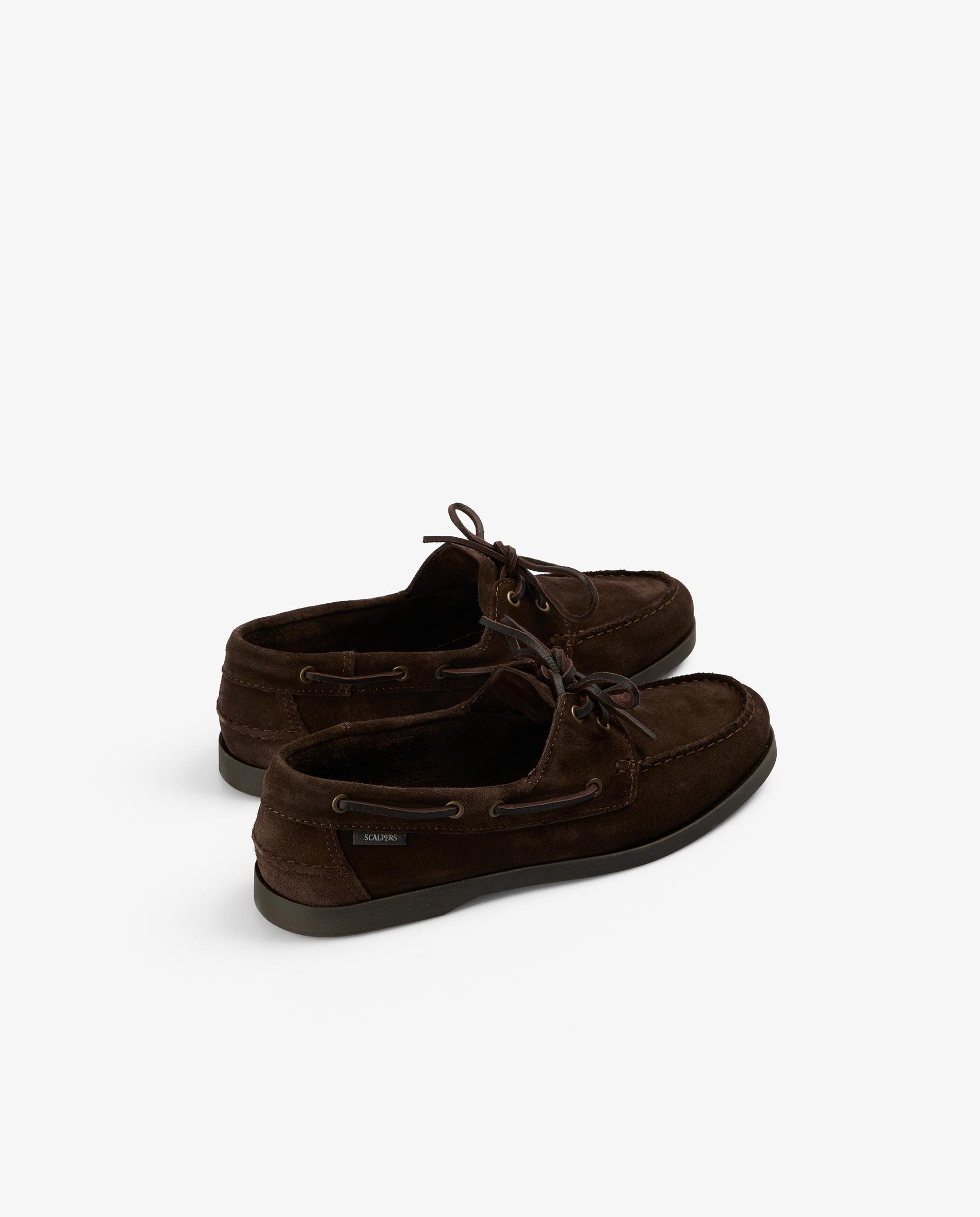 Sapatos Náuticos de Camurça com Sola Castanho-escuro-3