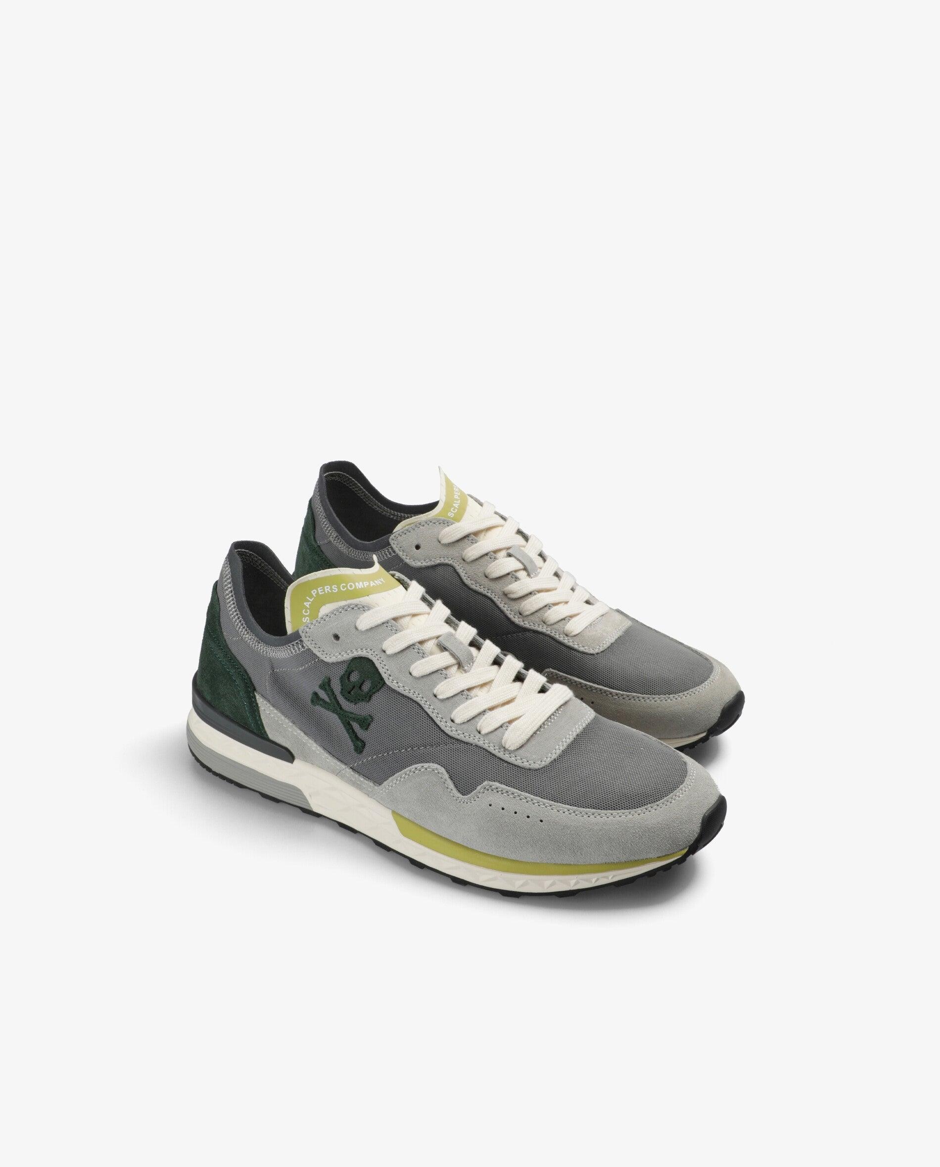 Desportivas Combinadas com Detalhe de Calcanhar em Contraste Cinzento-2