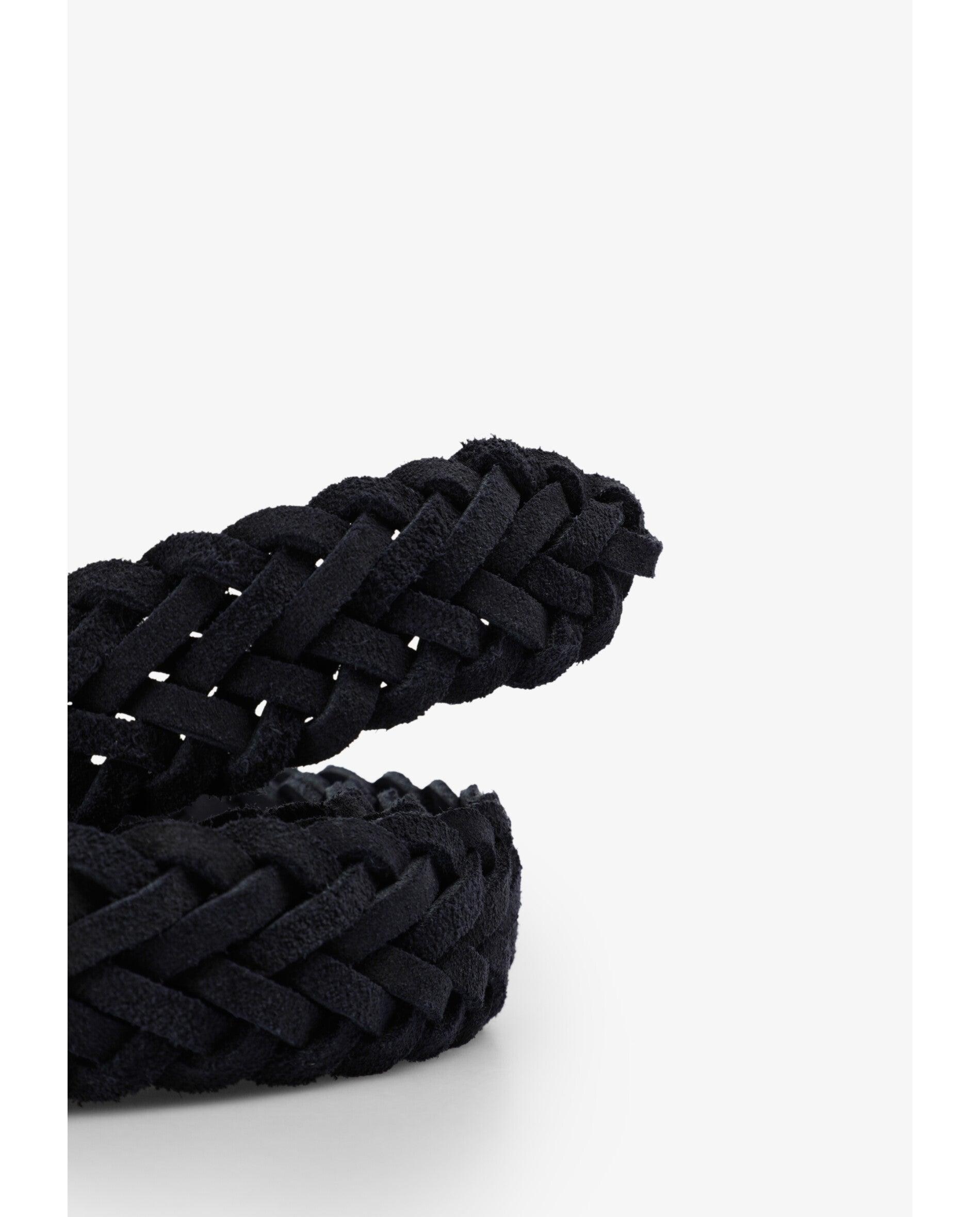 Cinto Entrançado de Pele com Fivela Metálica Navy-3