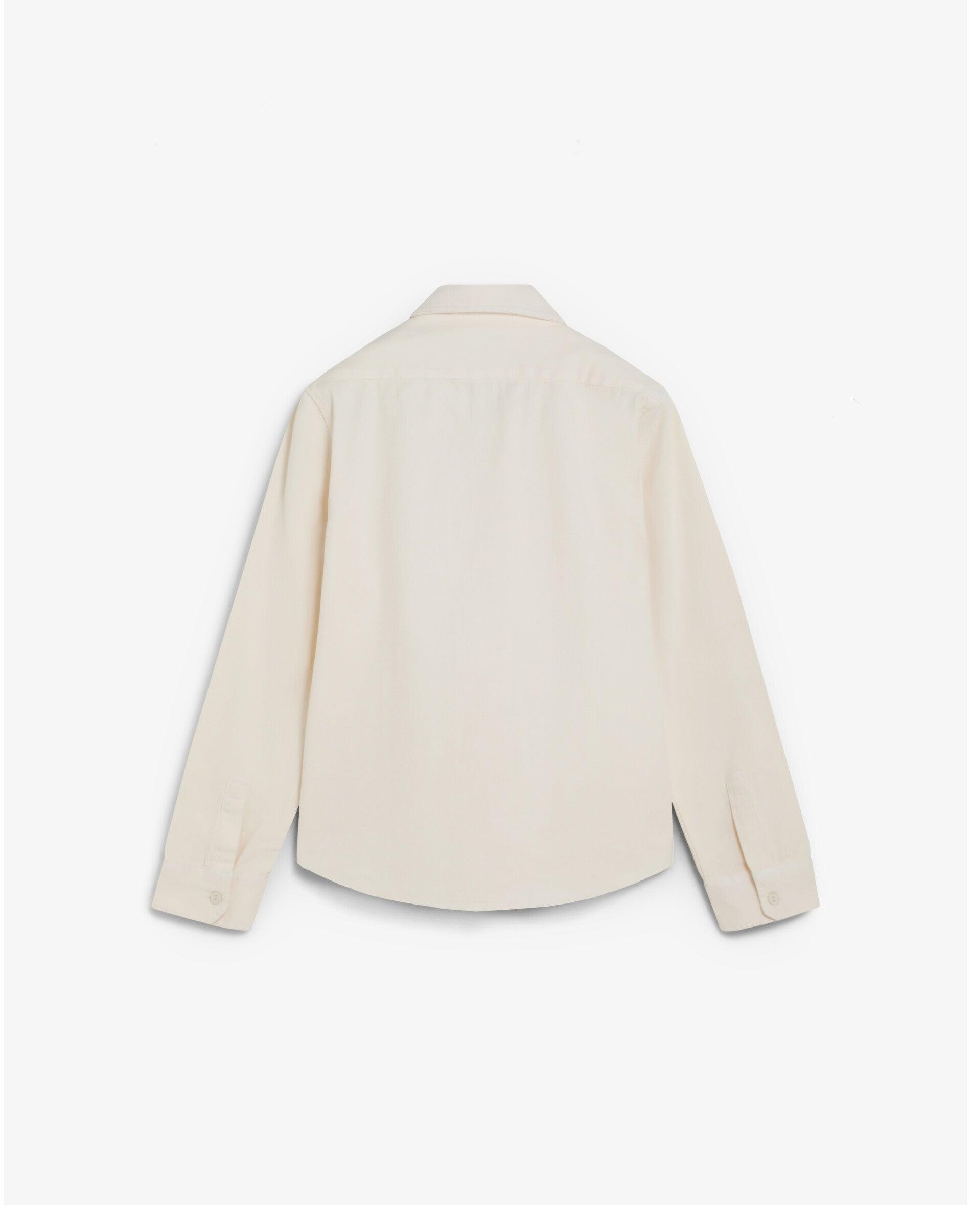 Sobrecamisa com Bainha Redondeada e Bolsos de Aba Branco-6