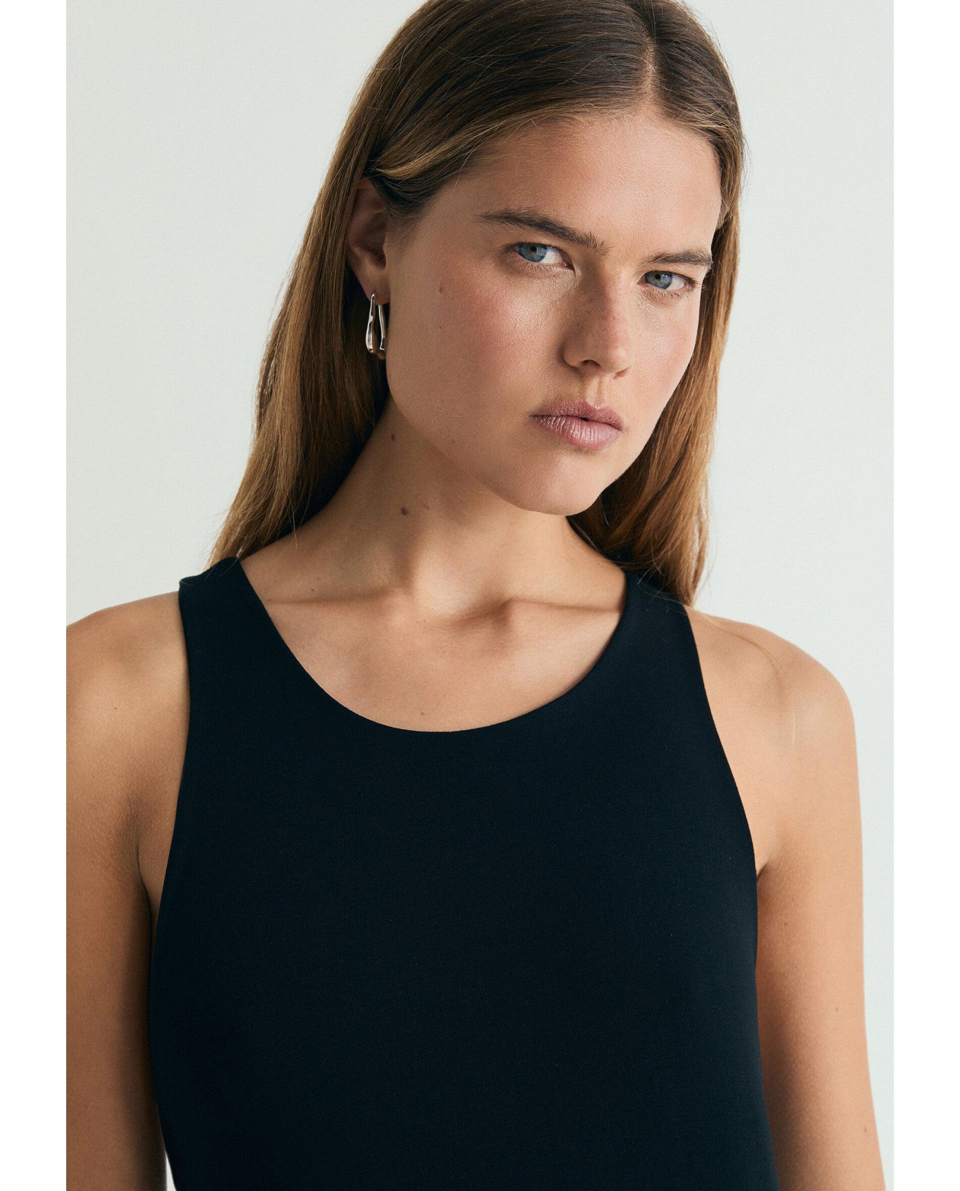 Vestido Midi com Alças Cruzadas nas Costas Preto-4
