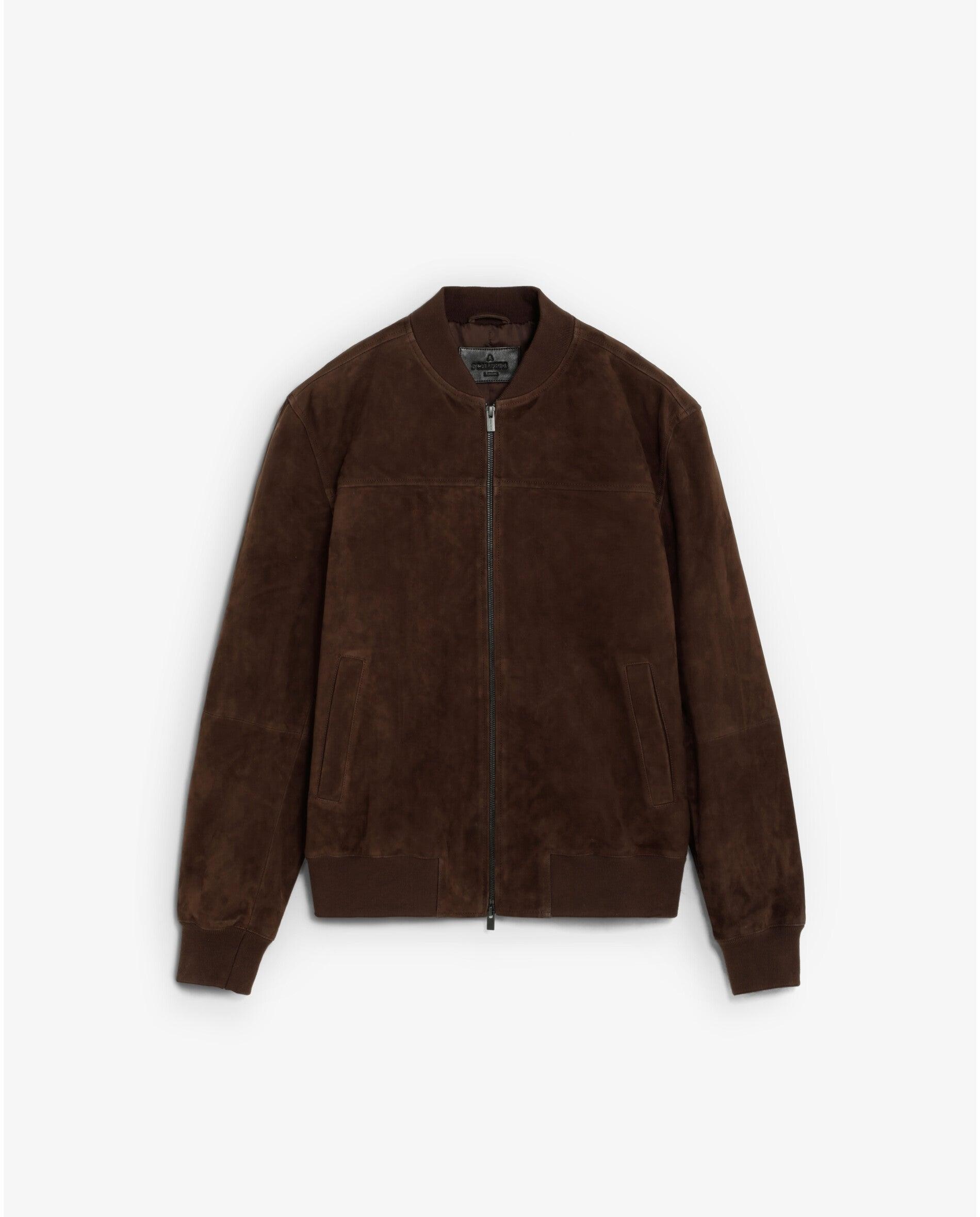 Blusão de Pele Bomber com Fecho Zip de Cursor Duplo Castanho-5