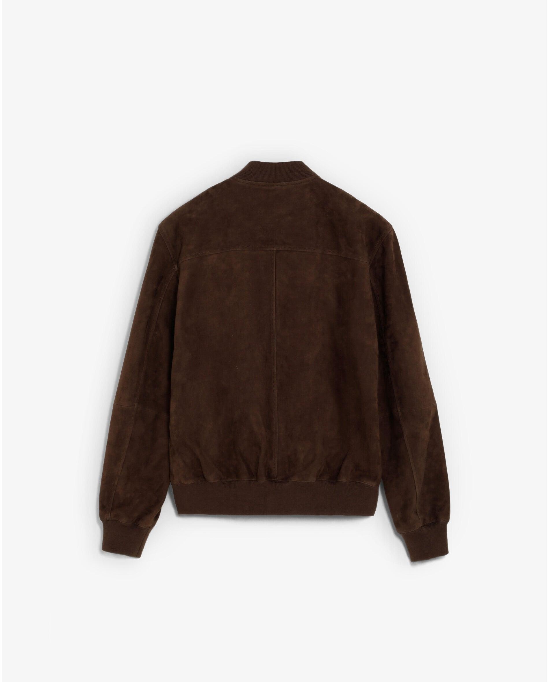 Blusão de Pele Bomber com Fecho Zip de Cursor Duplo Castanho-6
