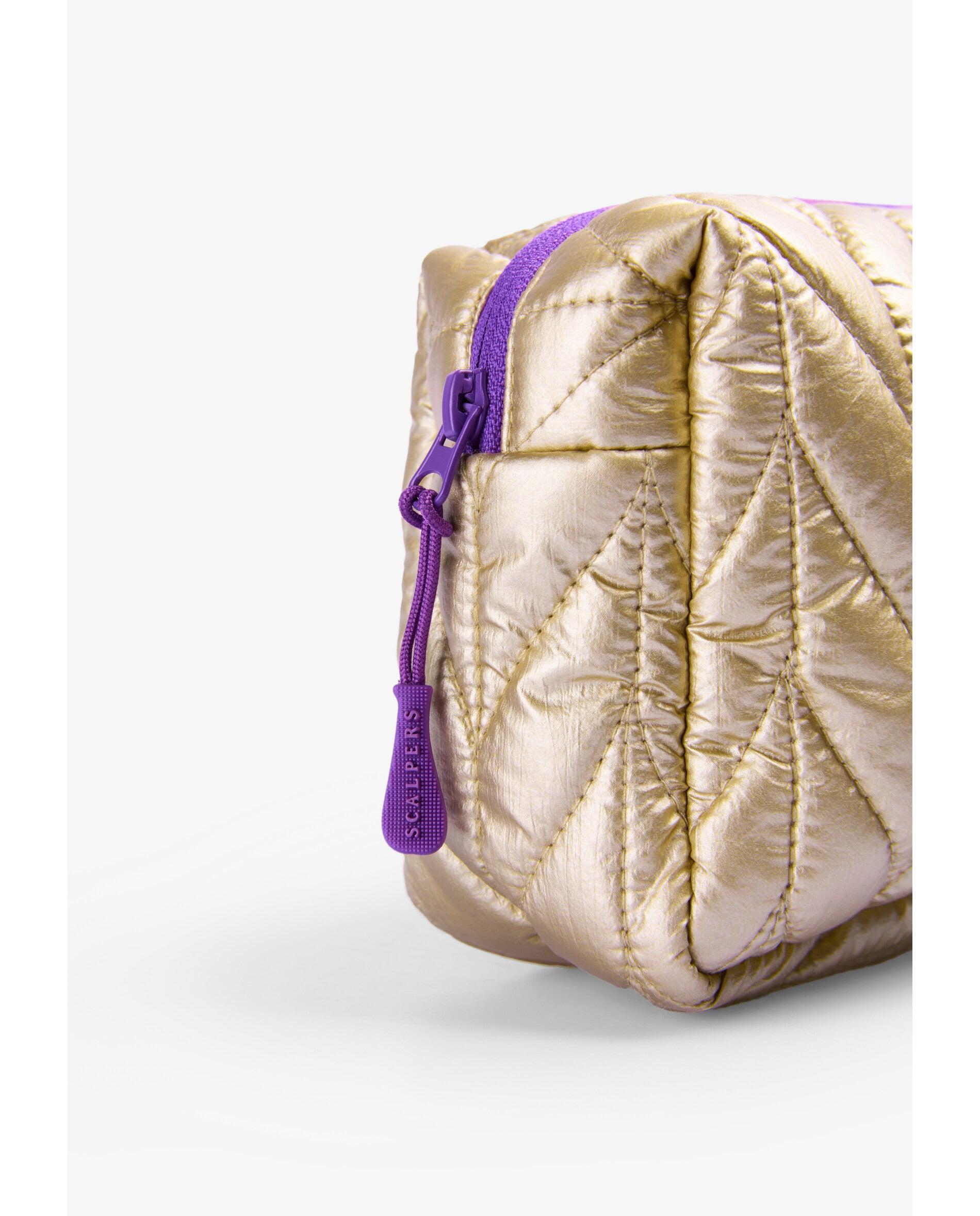 Necessaire Infantil em Tecido Acolchoado com Acabamento Metalizado Ouro-5