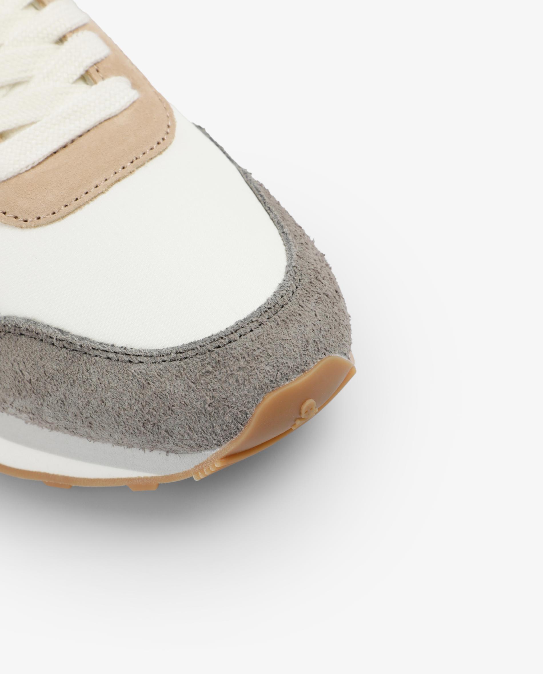 Sapatilhas Desportivas Combinadas com Peças Laterais em Contraste Bege / Branco-5