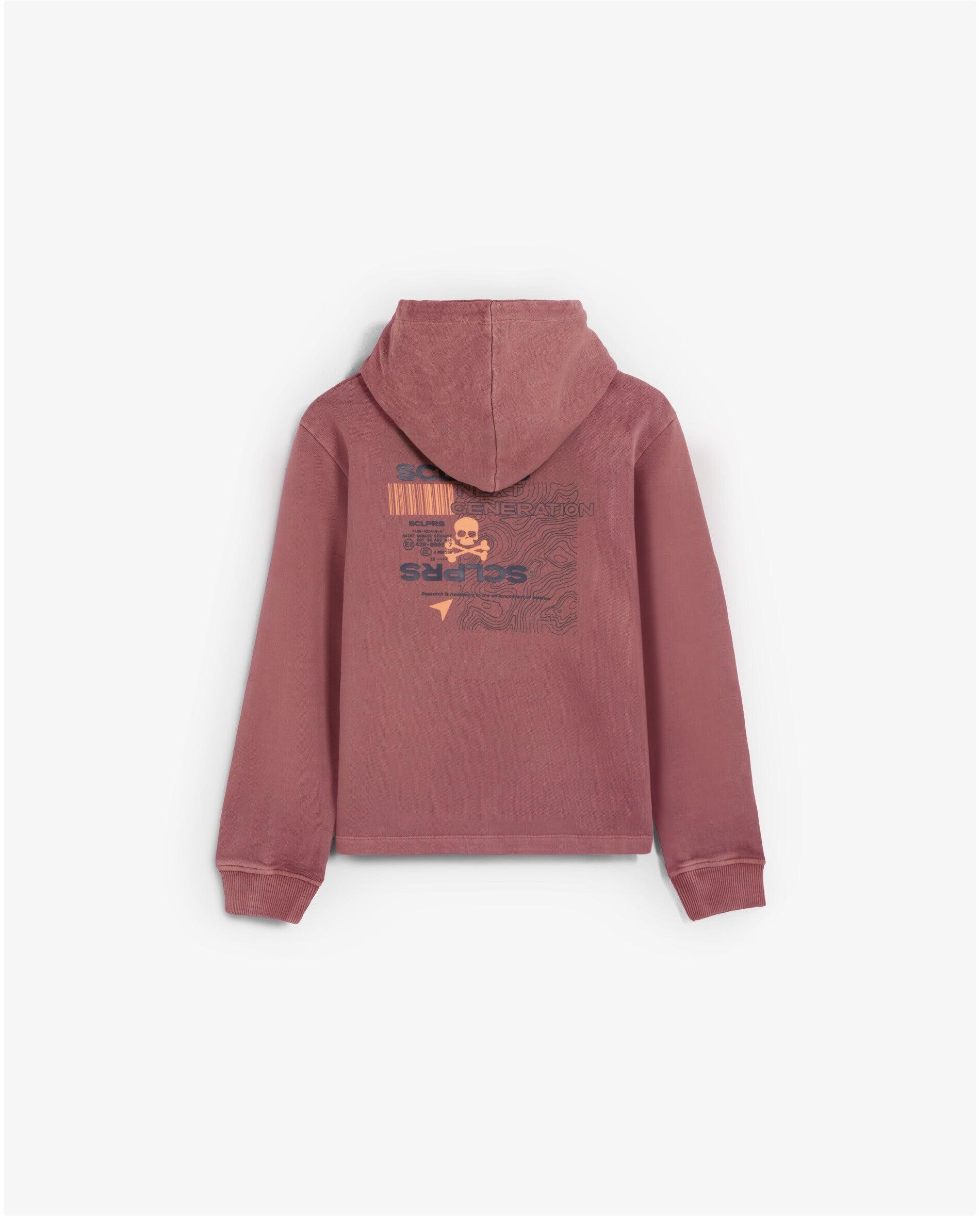 Sweatshirt com Capuz Infantil com Estampado Posterior Bordeaux-2