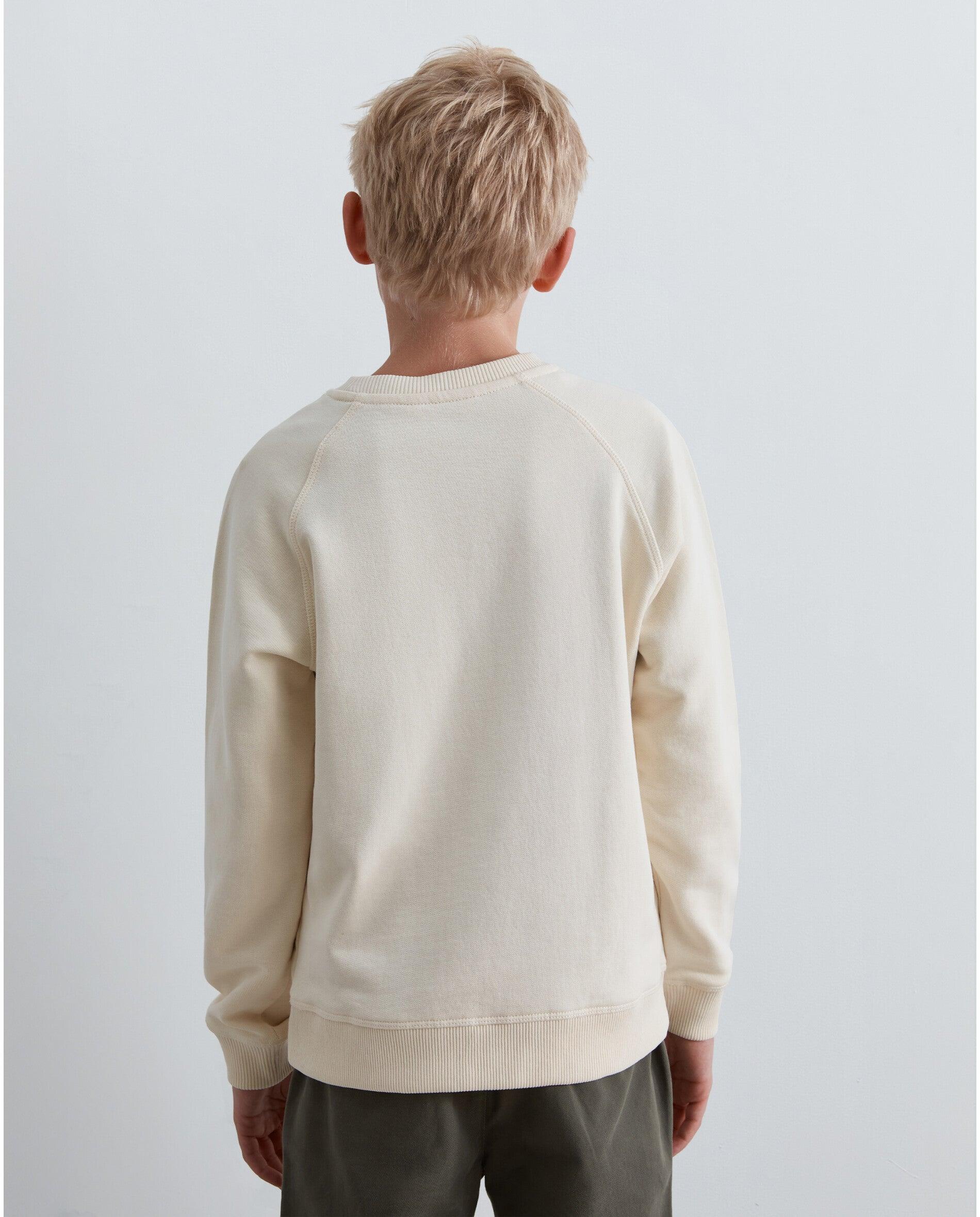 Sweatshirt Infantil com Gola Redonda e Patch Frontal em Forma de Caveira Branco-marfim-2