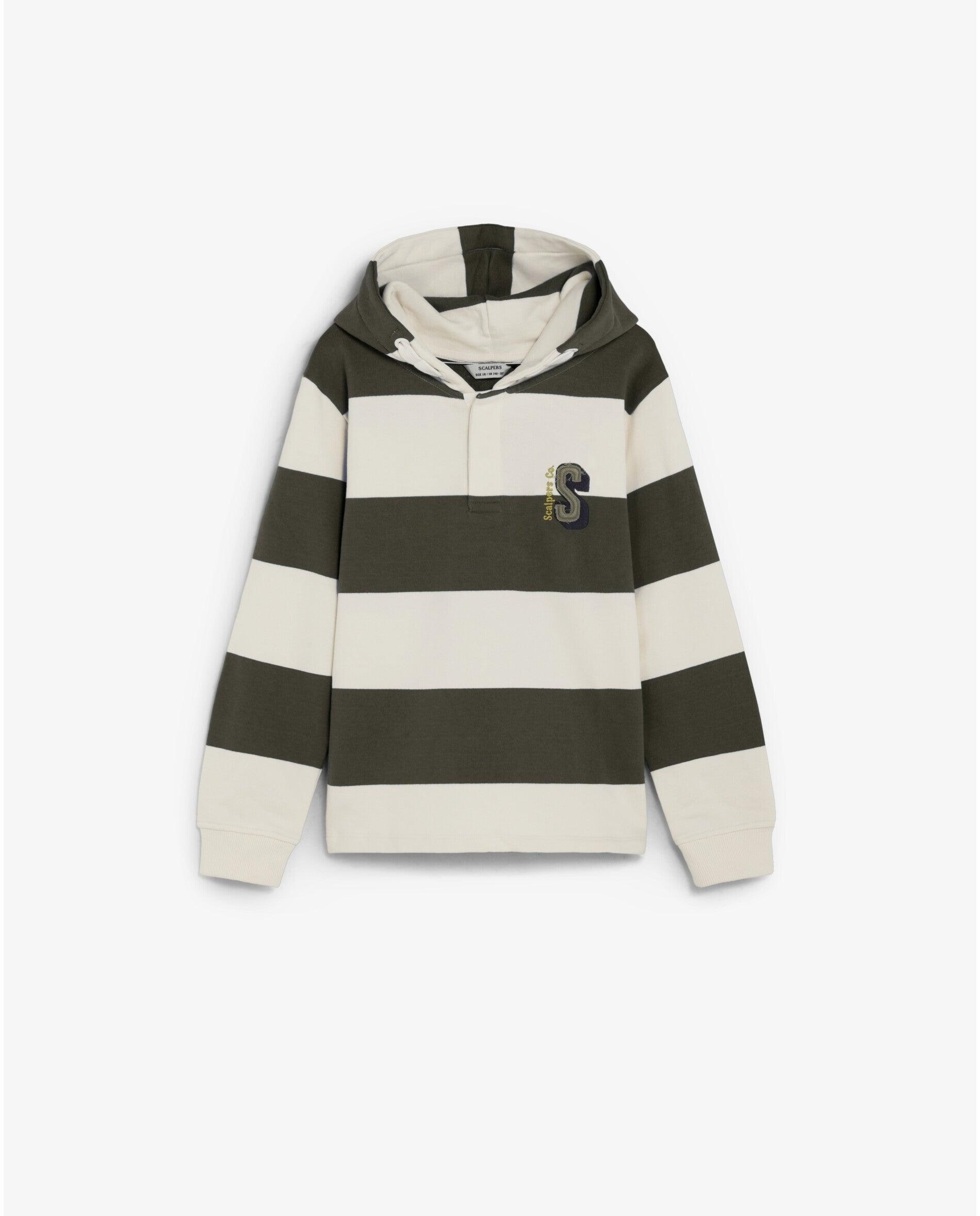 Imagem 0 de Sweatshirt com Capuz Infantil com Estampado Às Riscas e Caveira Posterior