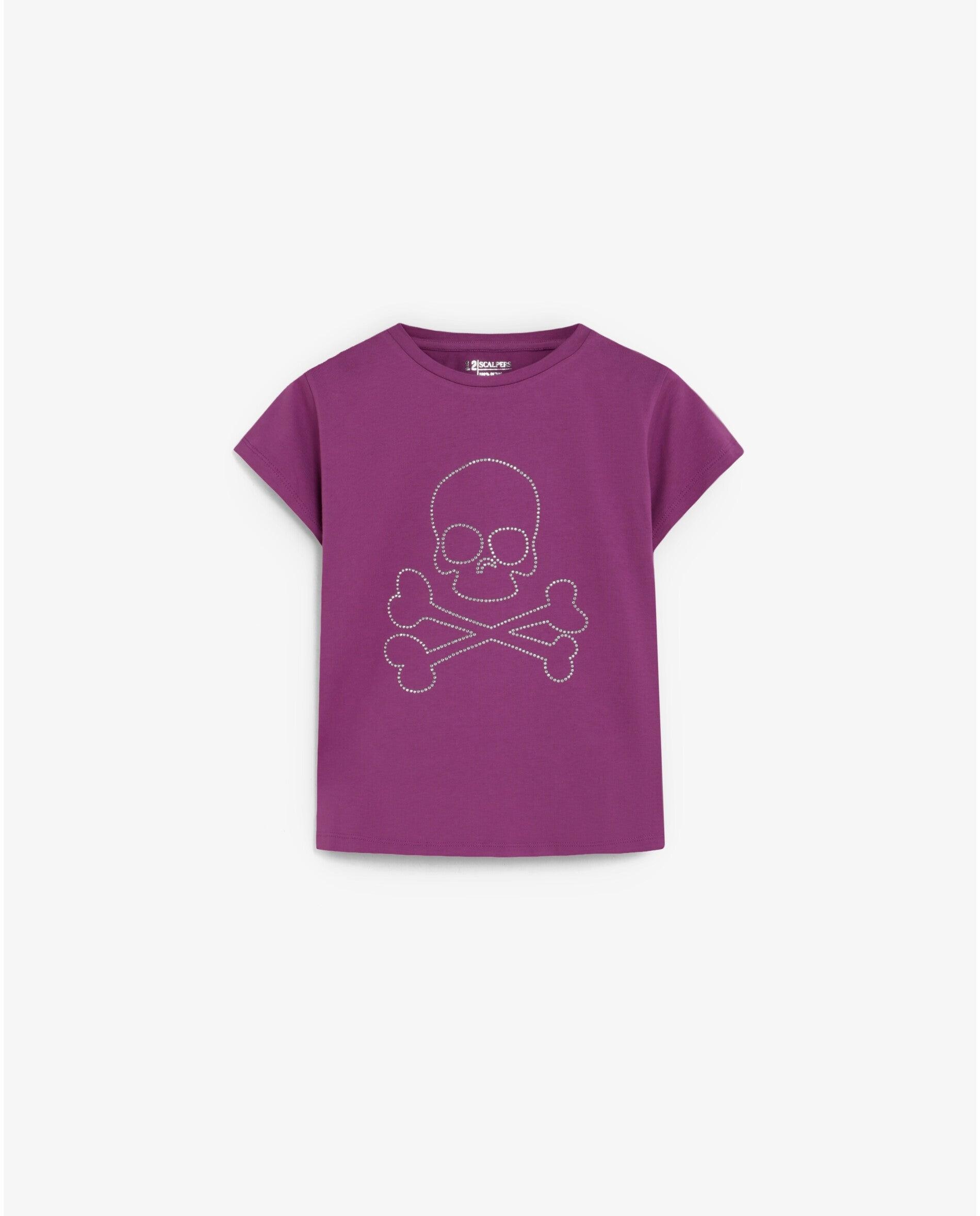 Imagem 0 de T-shirt Infantil de Manga Curta com Caveira de Strass