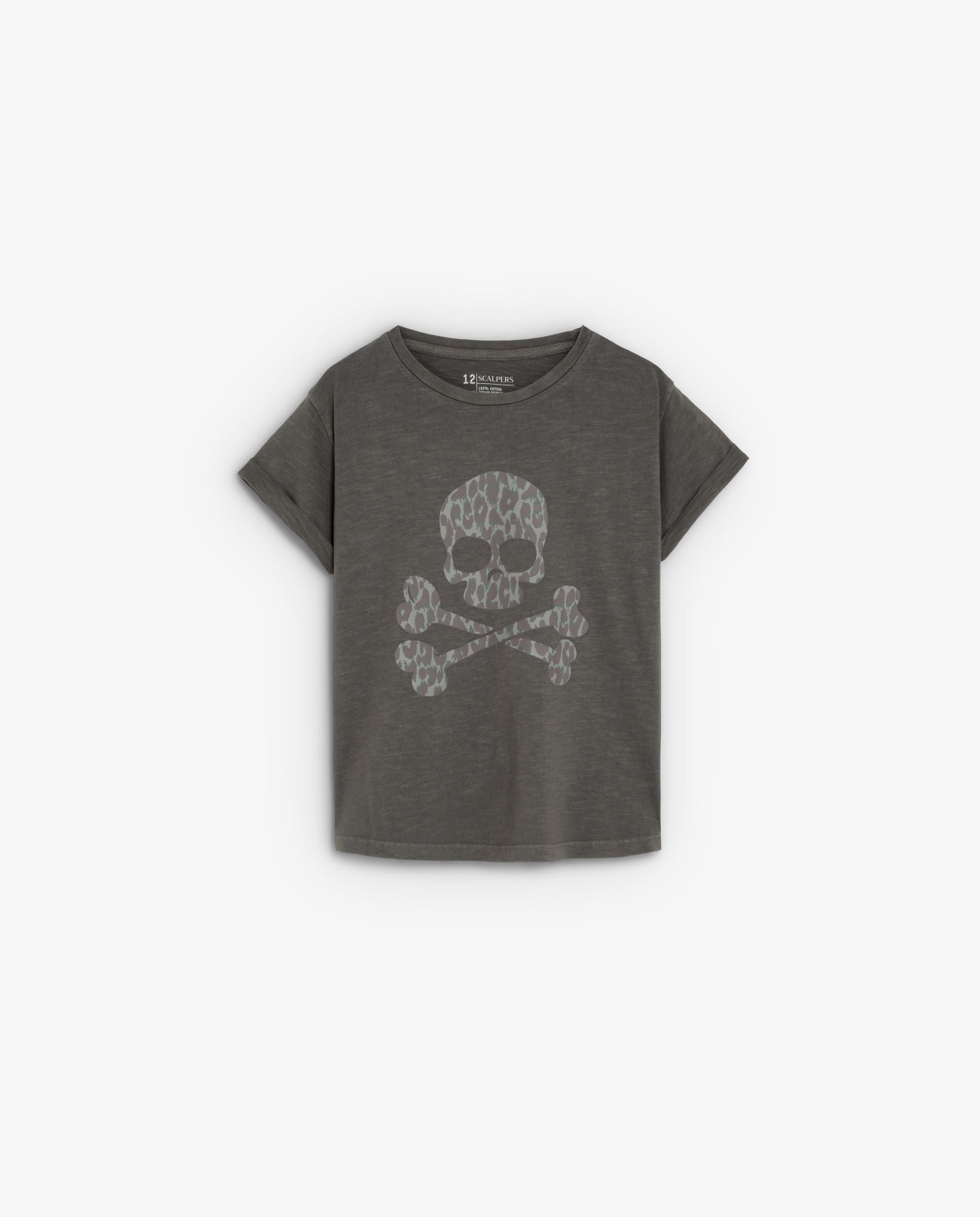 Imagem 0 de T-shirt Infantil de Manga Curta com Caveira Animal Print