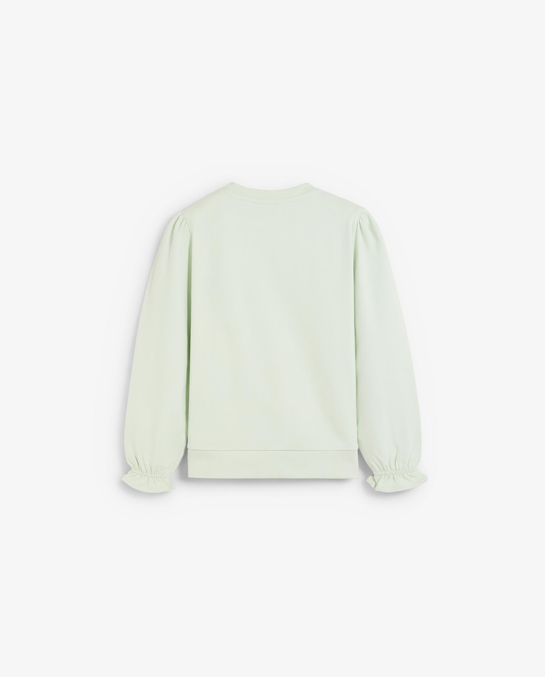 Sweatshirt Infantil com Gola Redonda e Caveira Frontal Scalpers Verde Água-2