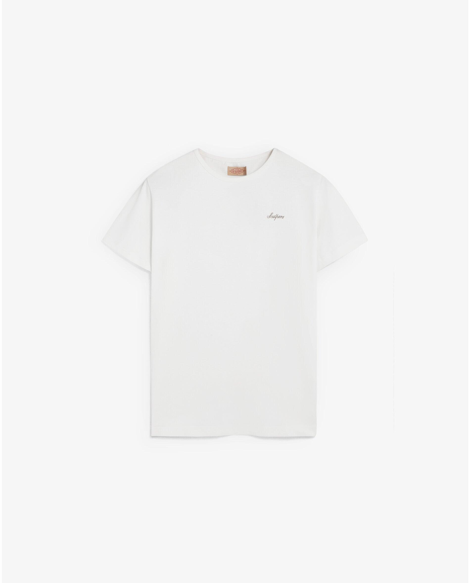 T-shirt de Manga Curta Regular Fit com Logo em Contraste Creme-6