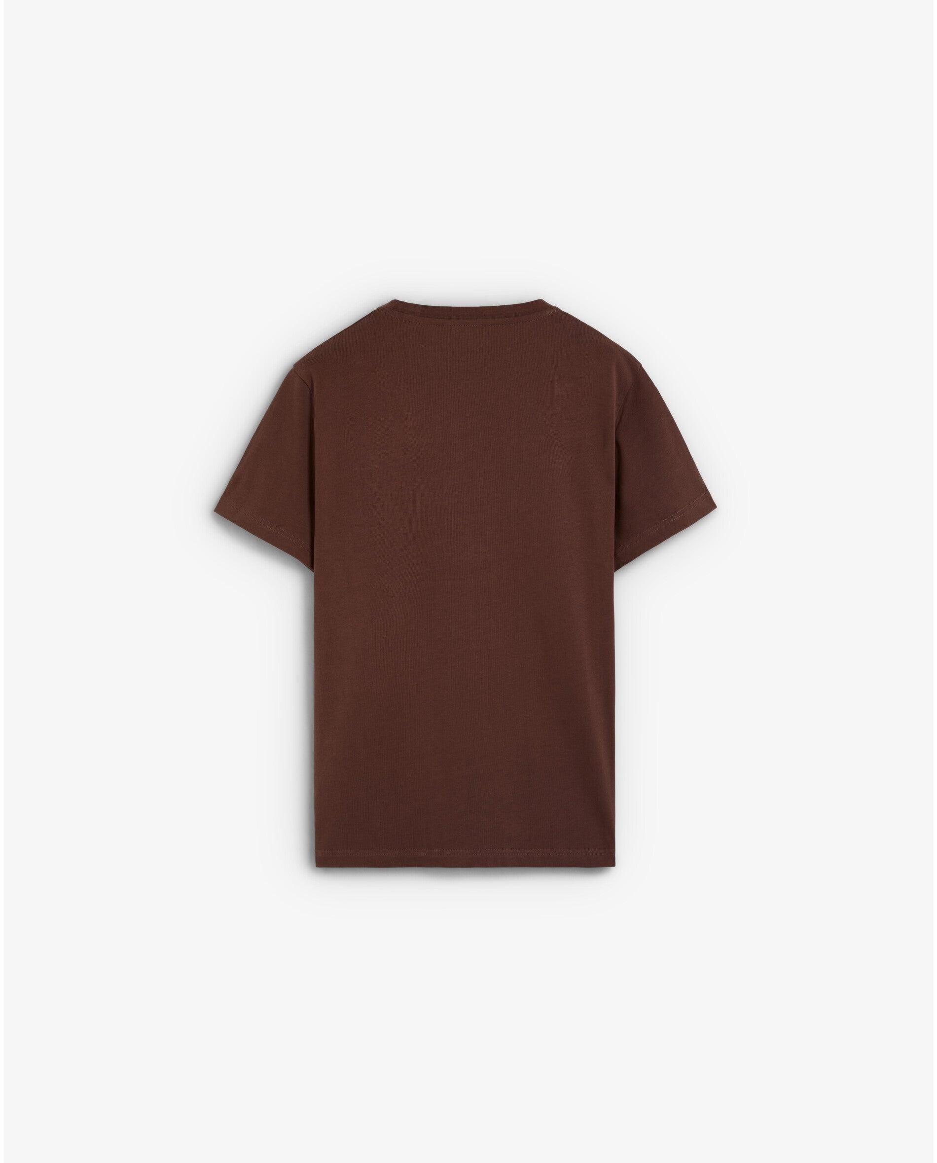 T-shirt de Manga Curta em Algodão com Gola Redonda Bordeaux-2