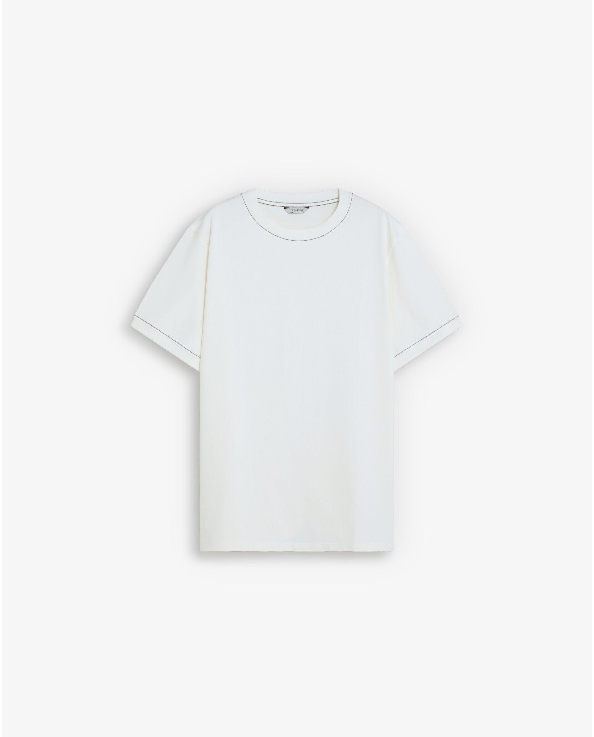 T-shirt de Manga Curta Relaxed Fit de Alto Gramagem Branco-7