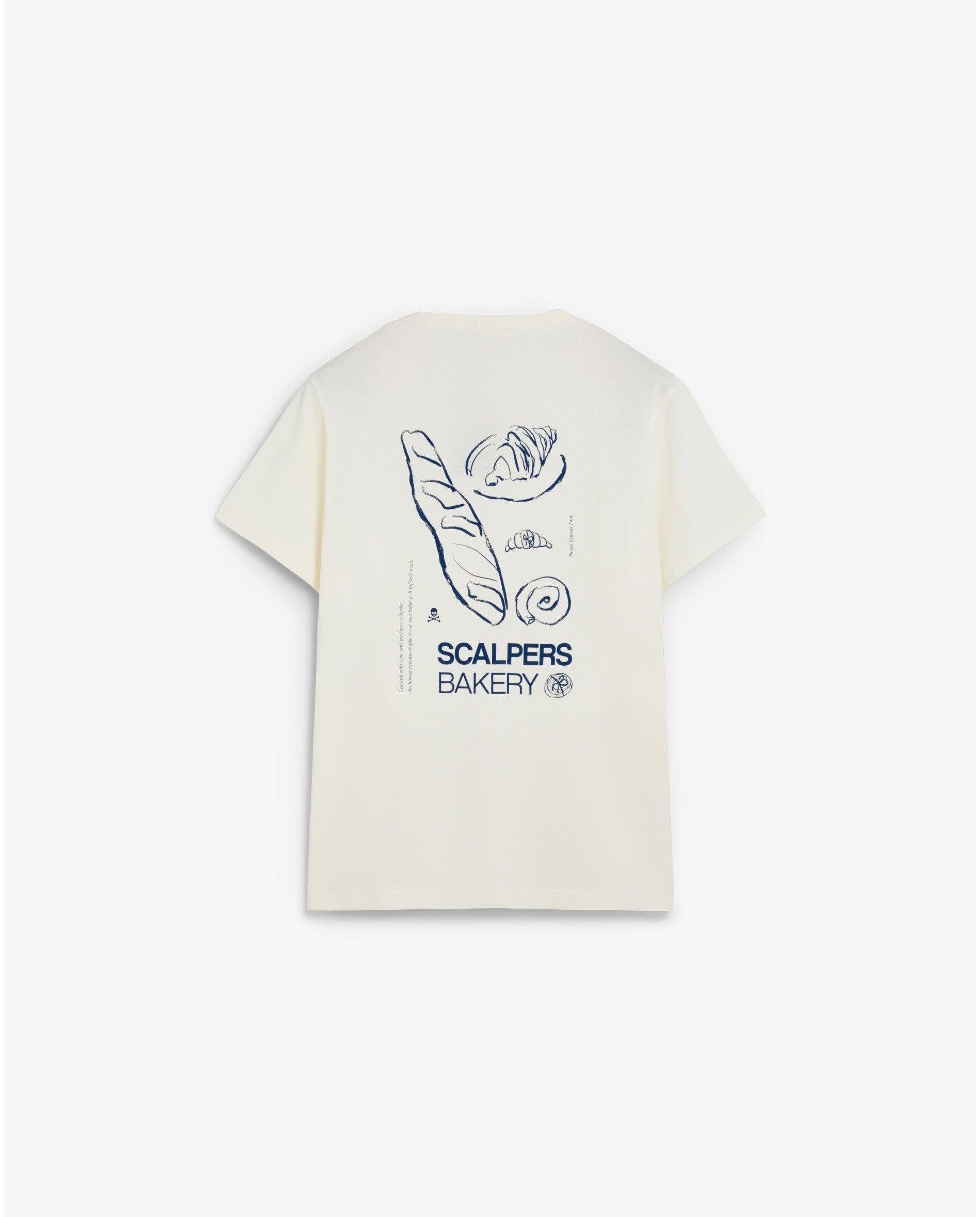 T-shirt de Manga Curta Regular Fit com Estampado Posterior Branco-marfim-2