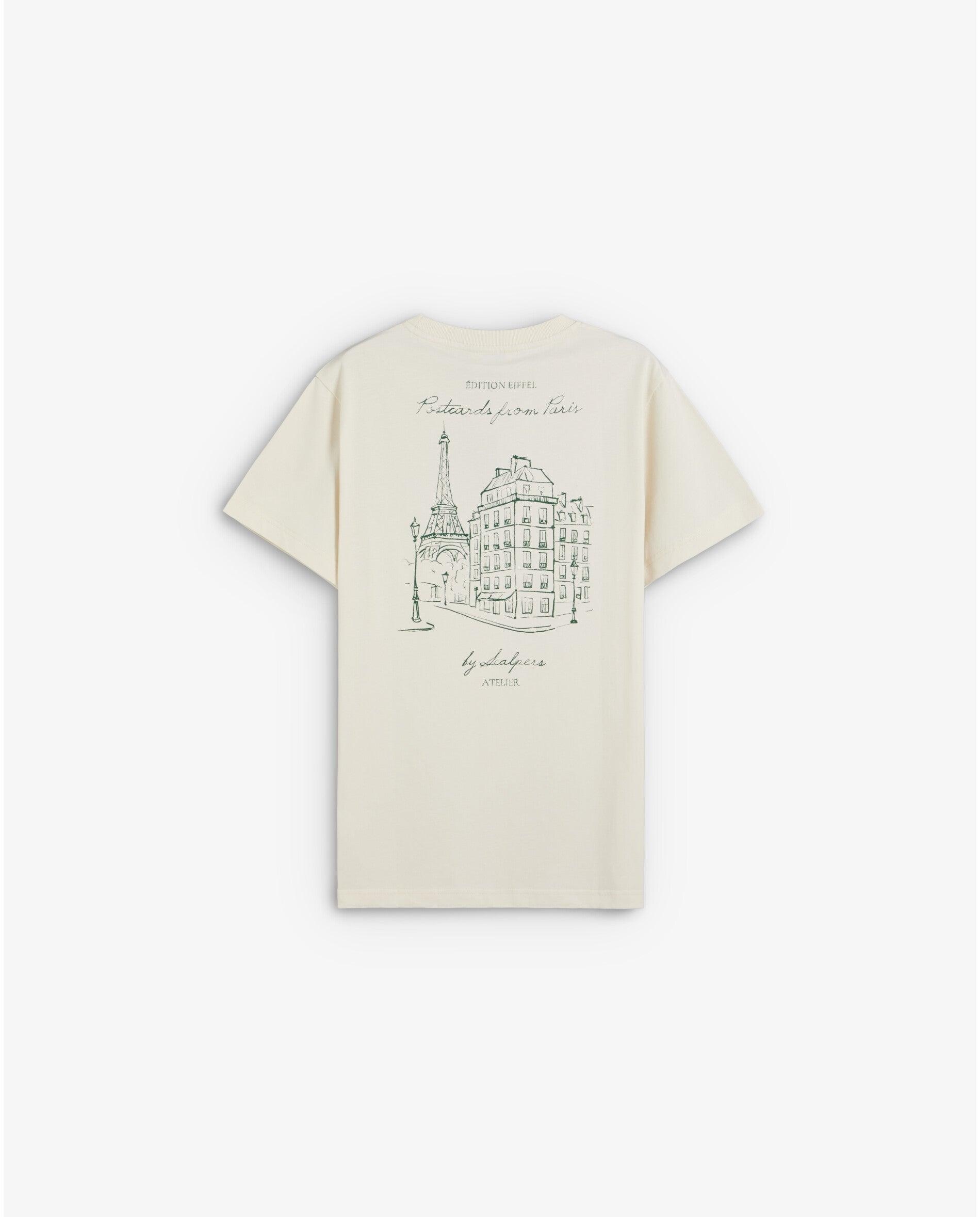 T-shirt de Manga Curta com Estampado Posterior Branco-marfim-2