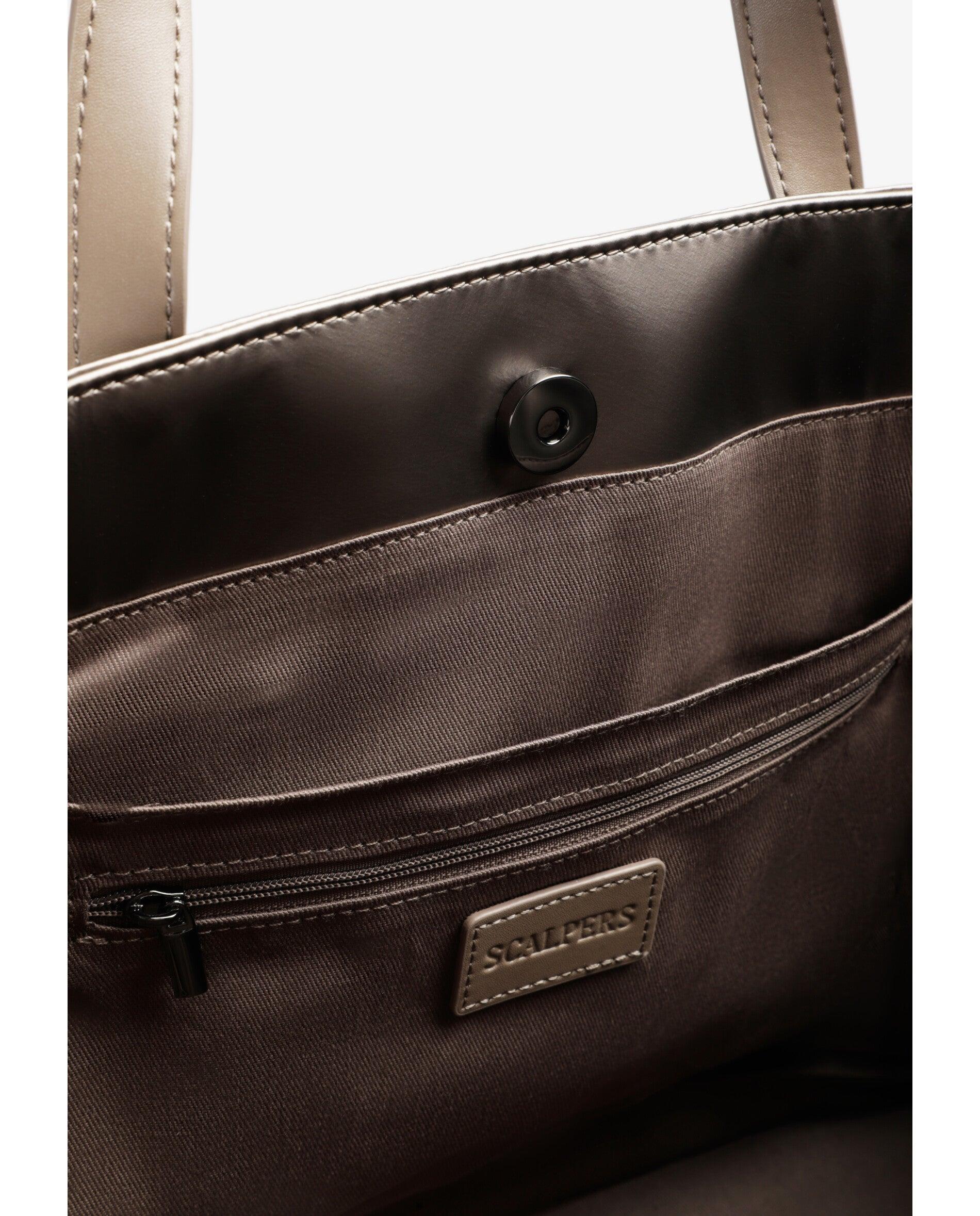 Shopper Acolchoado com Fecho de Snap Prata-6