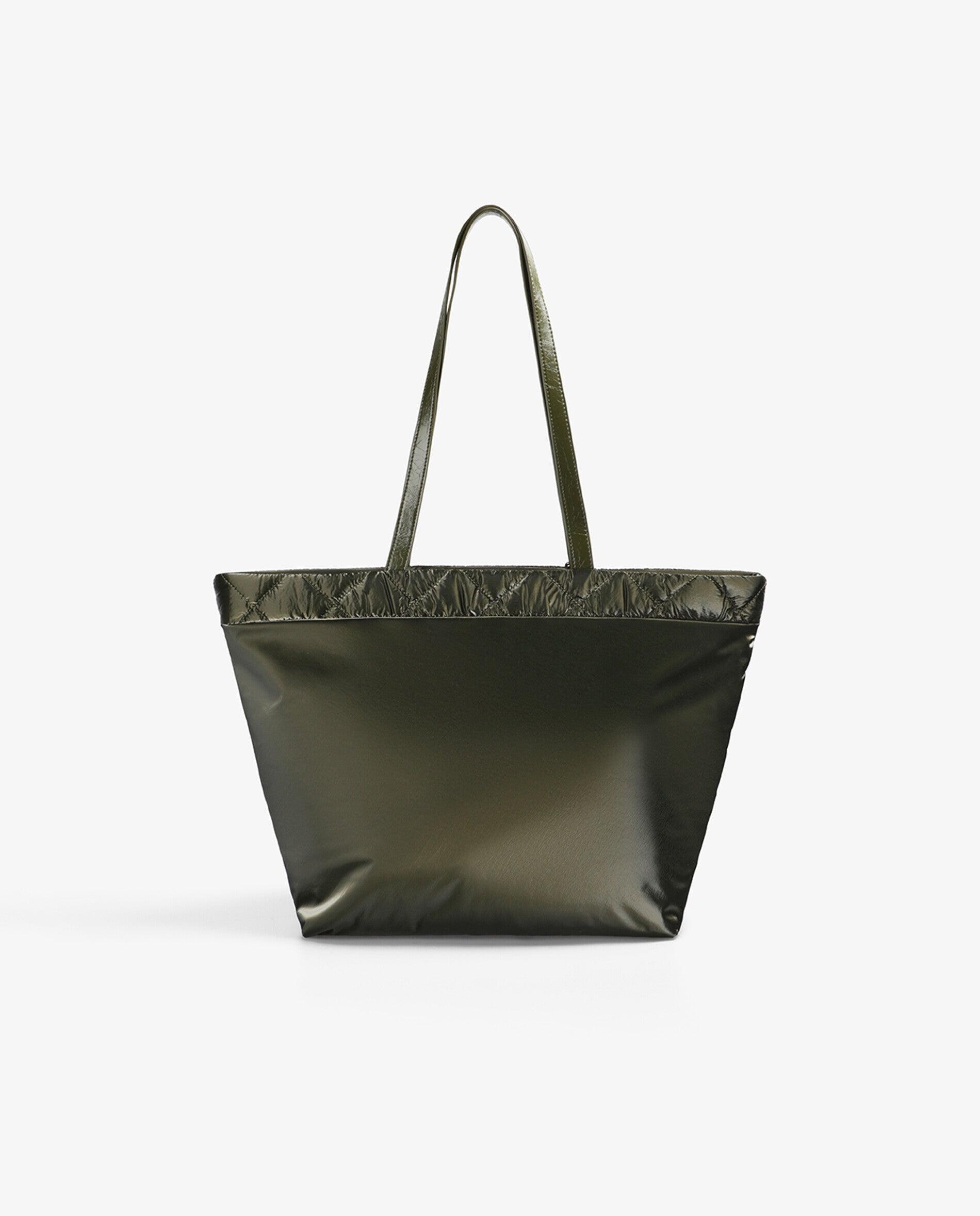 Shopper com Mini Mala Acolchoada Amovível Verde-militar-2