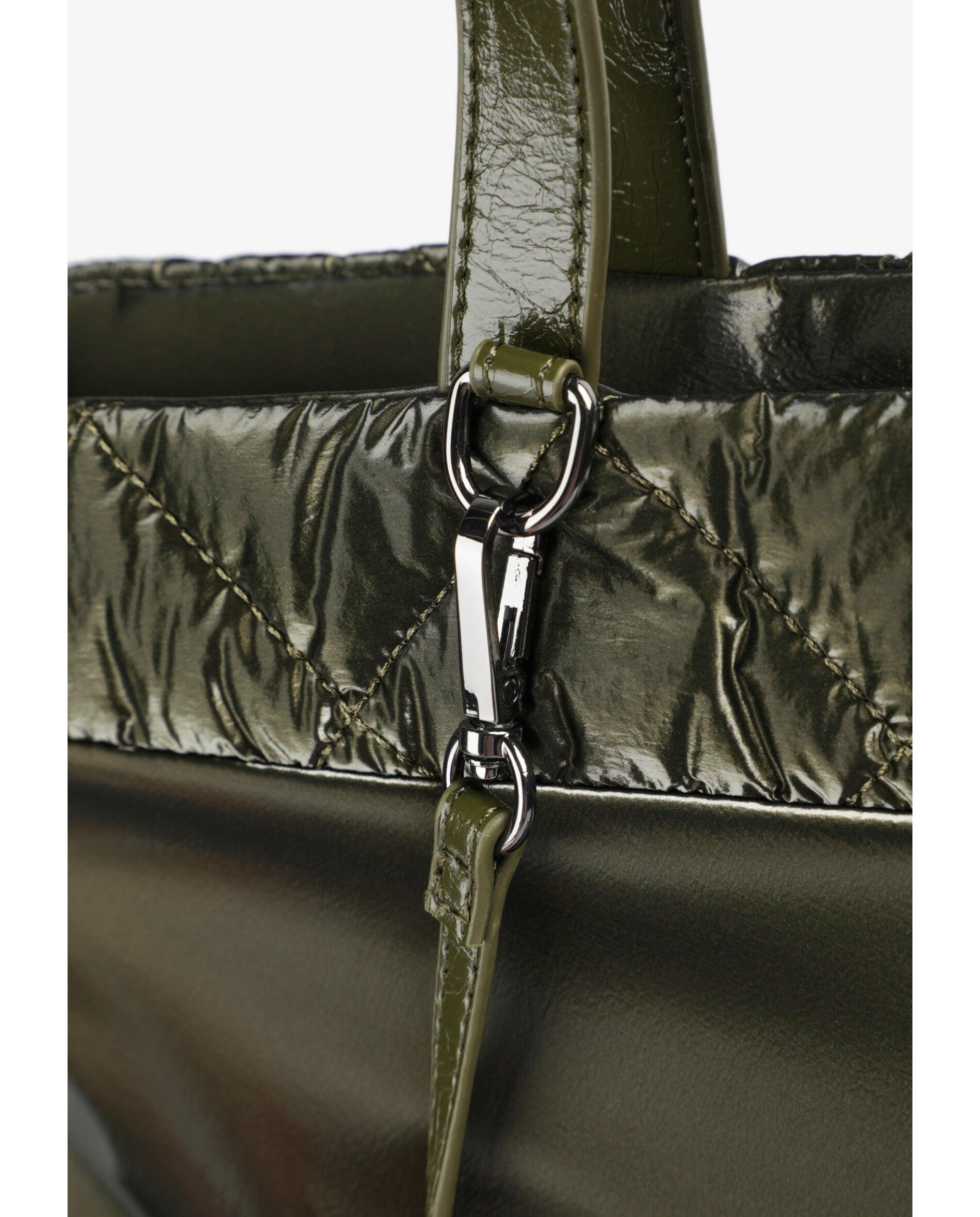 Shopper com Mini Mala Acolchoada Amovível Verde-militar-6