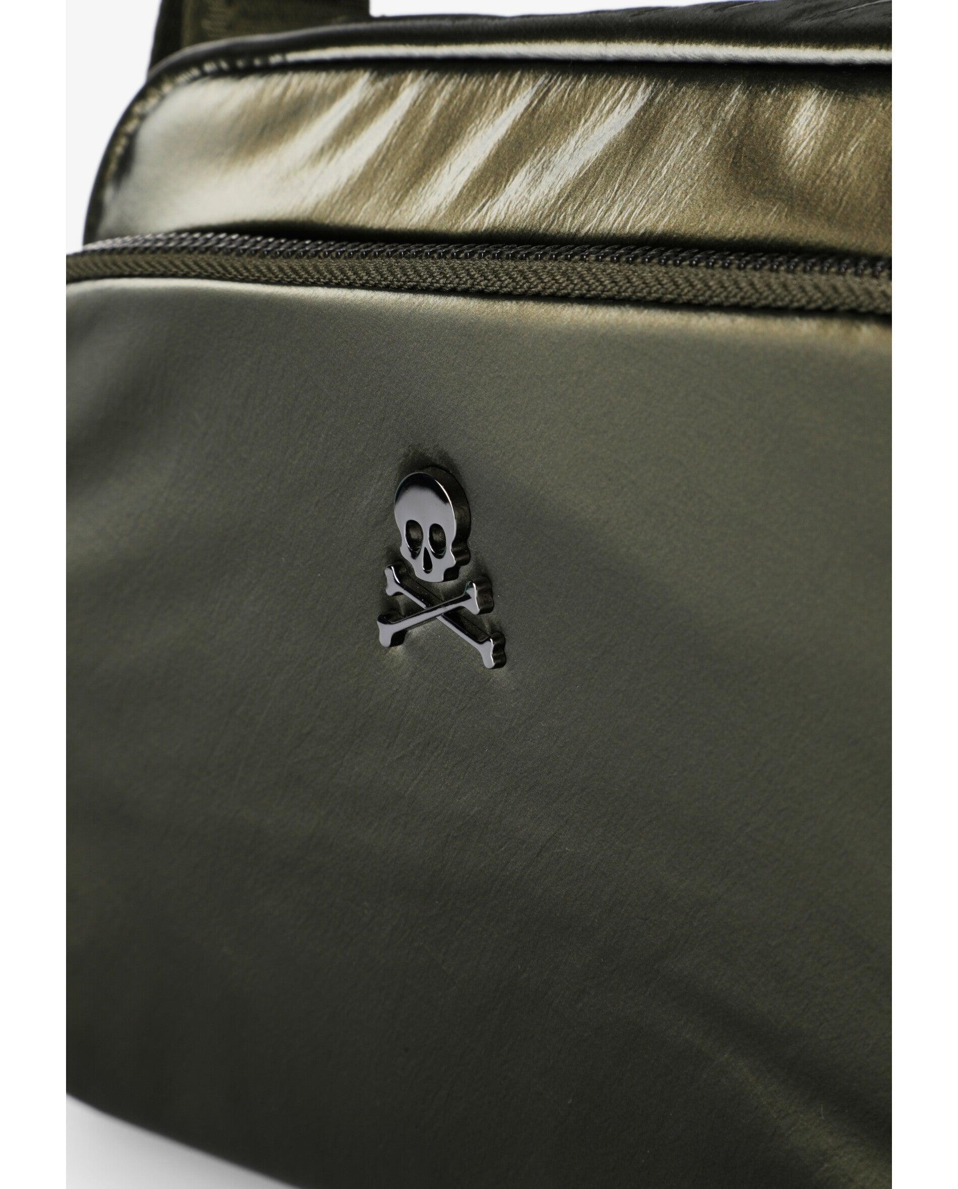 Mala a Tiracolo Multibolsos com Alça Regulável Verde-militar-4