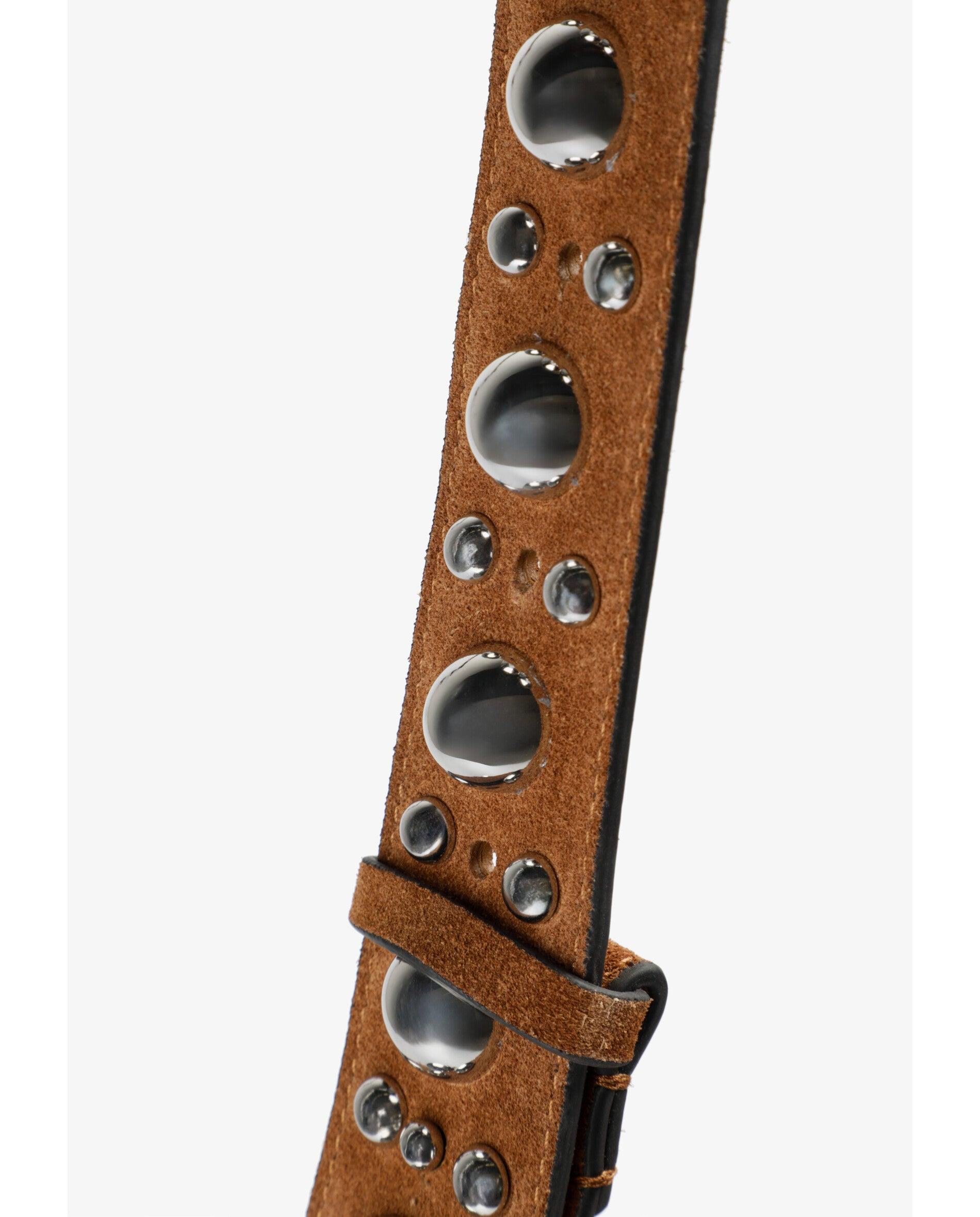Mala de Ombro de Pele com Studs Decorativos na Alça Canela-7
