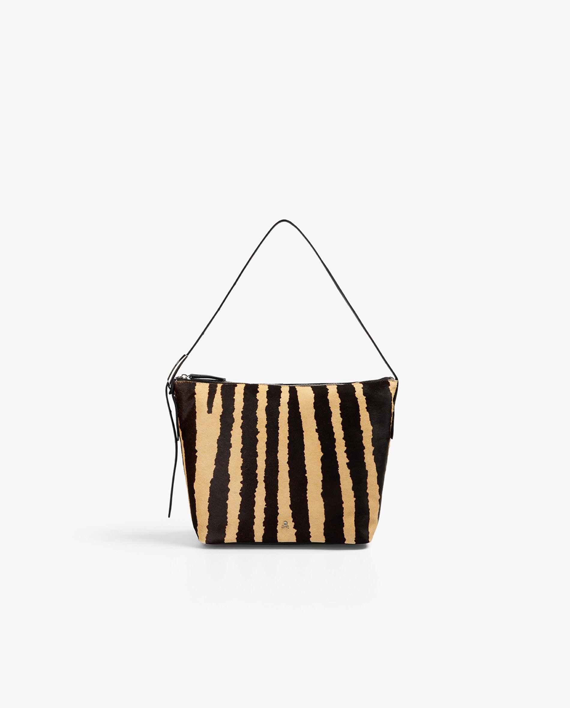 Imagem 0 de Mala de Ombro em Pele com Estampado Animal Print