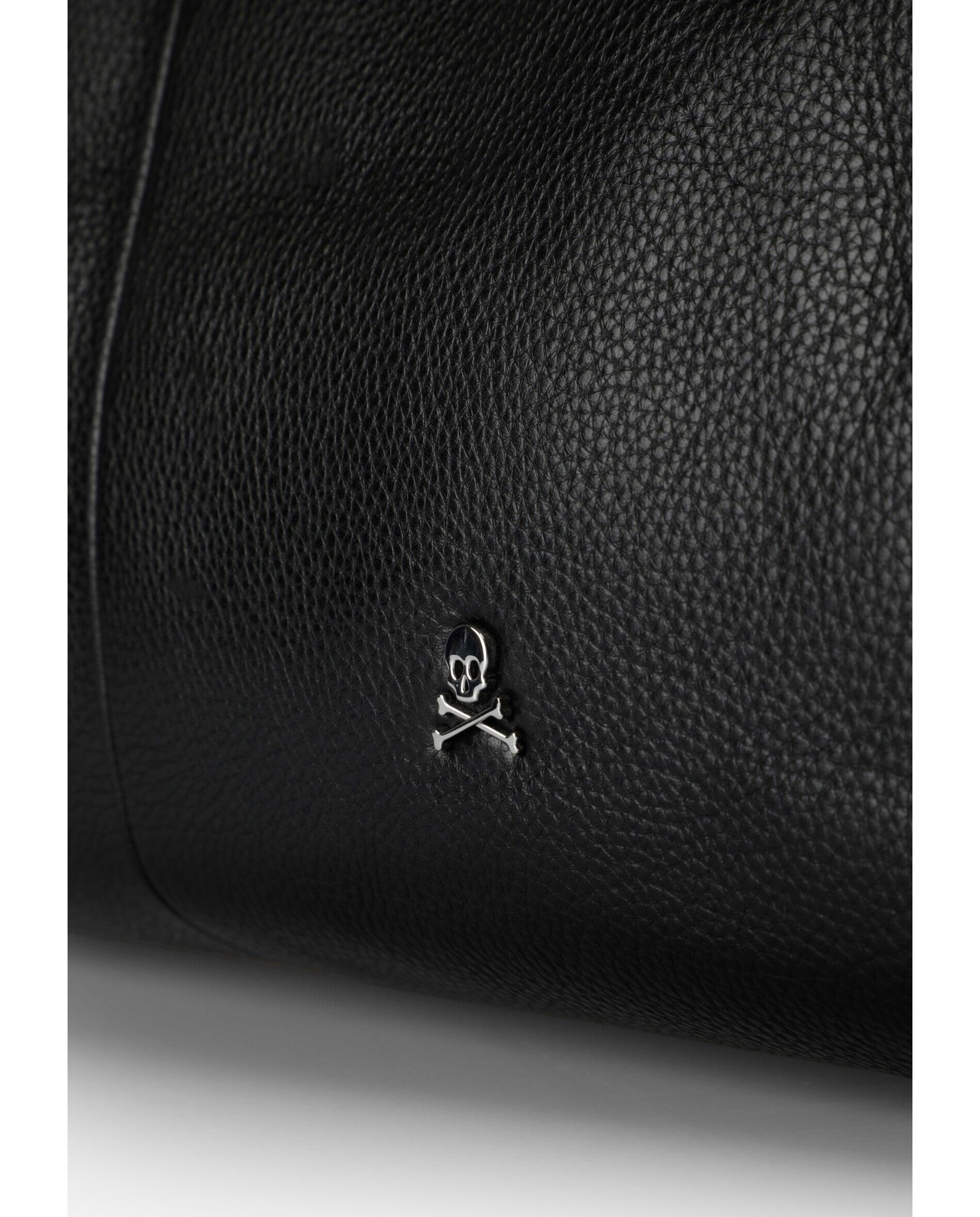 Shopper de Pele com Franjas Laterais Preto-4