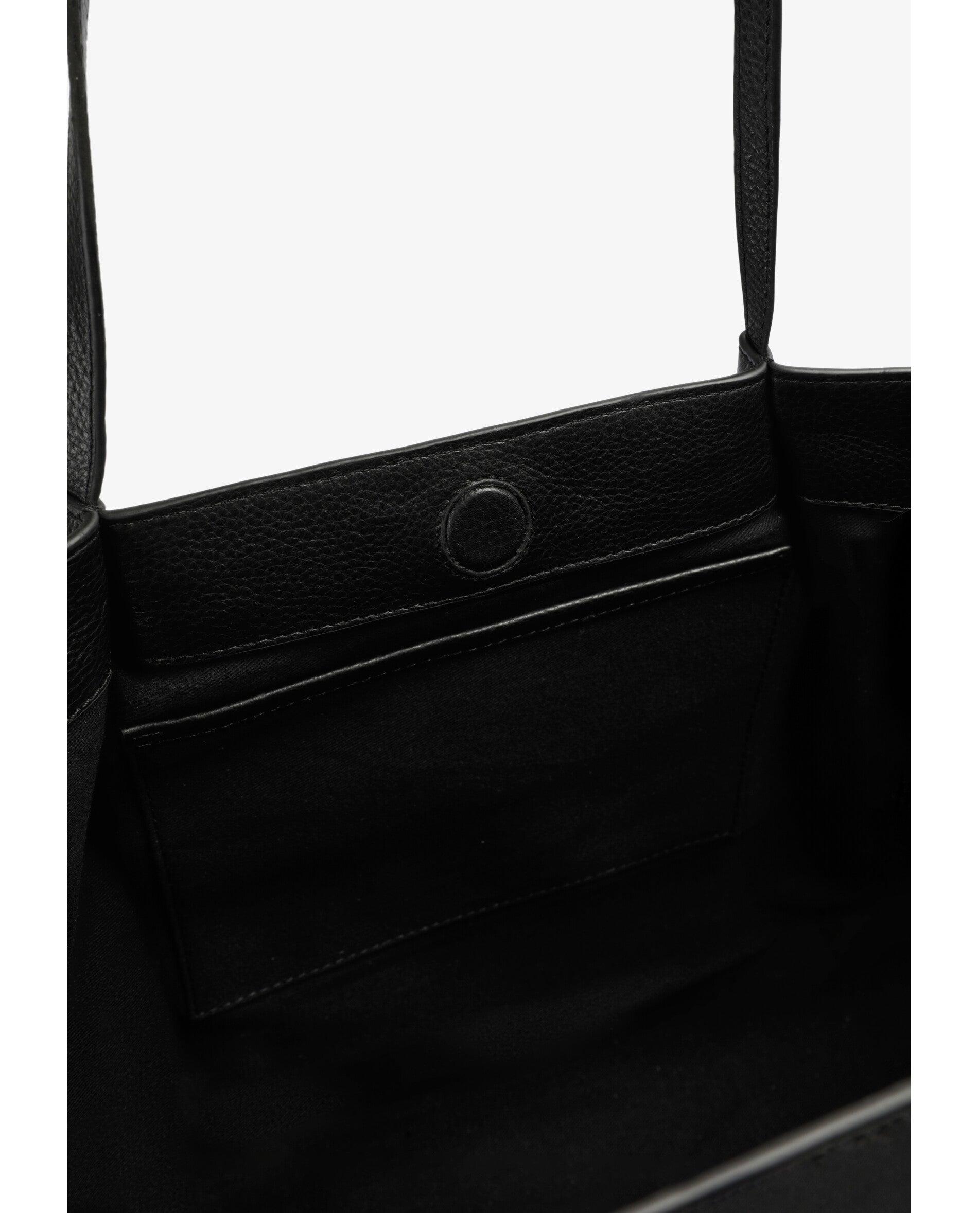 Shopper de Pele com Franjas Laterais Preto-6