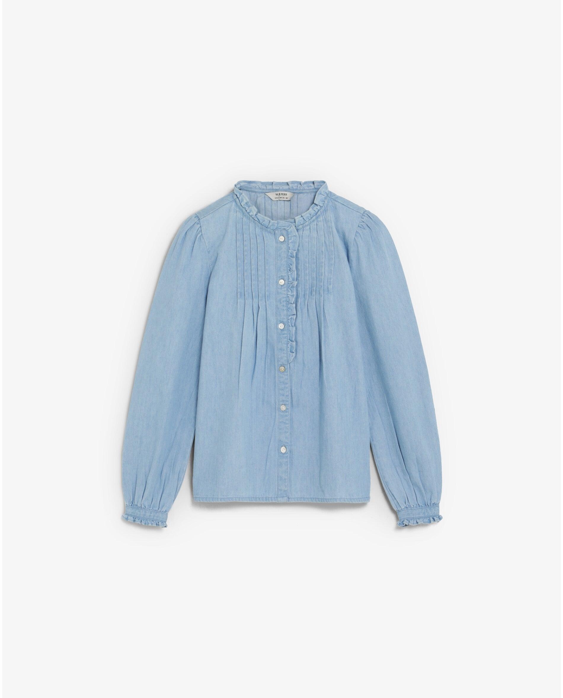 Imagem 0 de Blusa Denim com Pregas Frontais