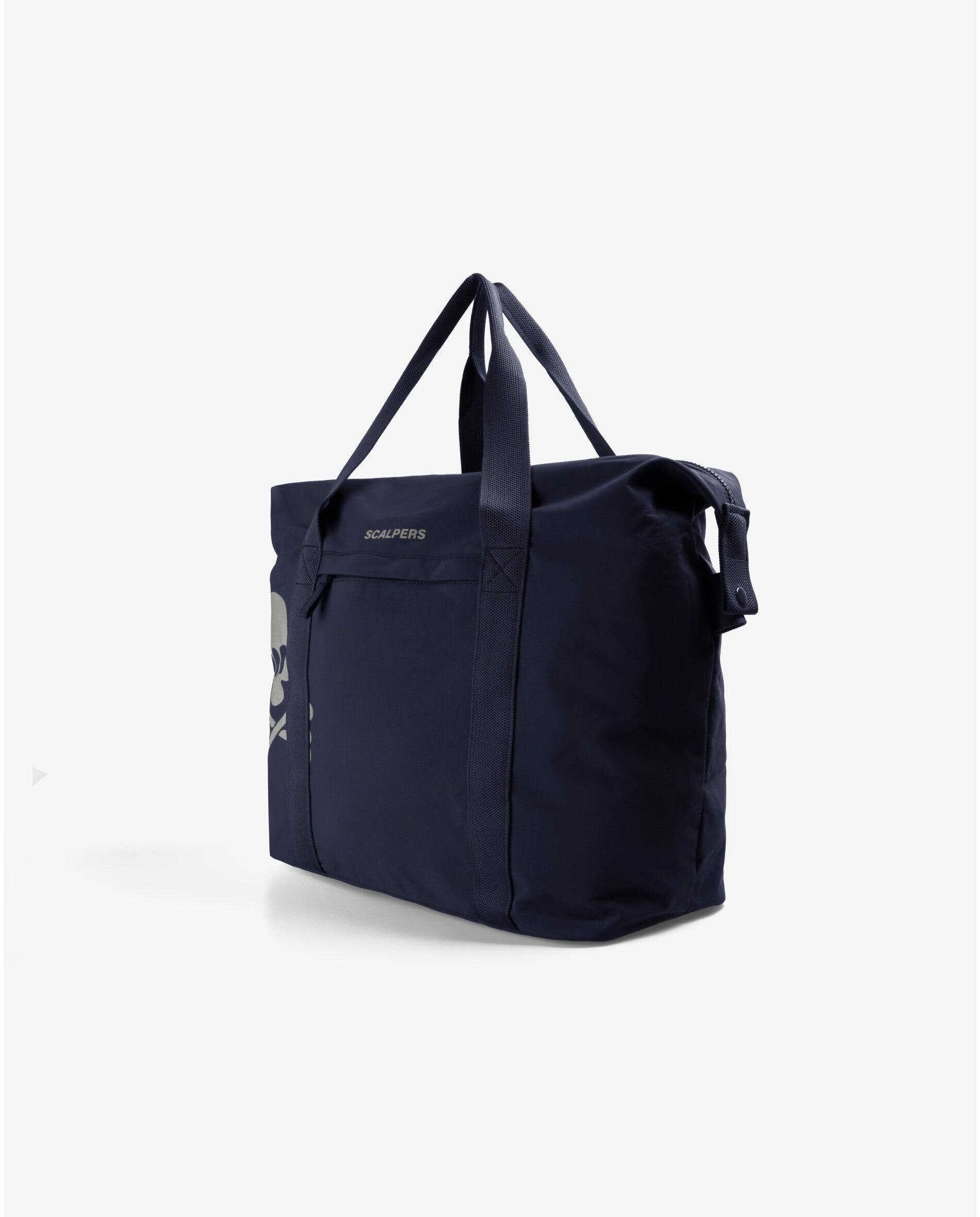 Mala Infantil de Viagem em Tecido Técnico com Caveira Lateral Navy-3