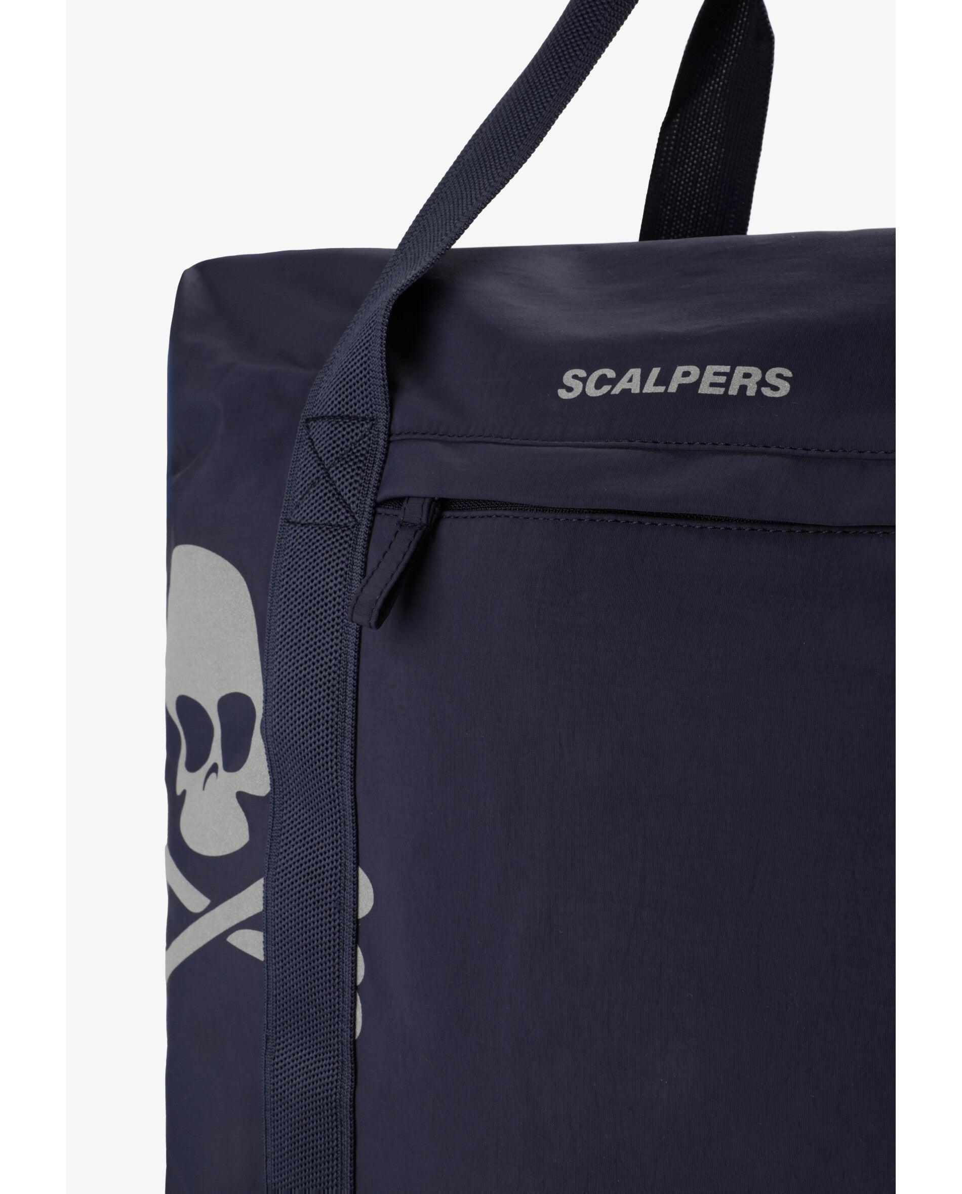 Mala Infantil de Viagem em Tecido Técnico com Caveira Lateral Navy-4