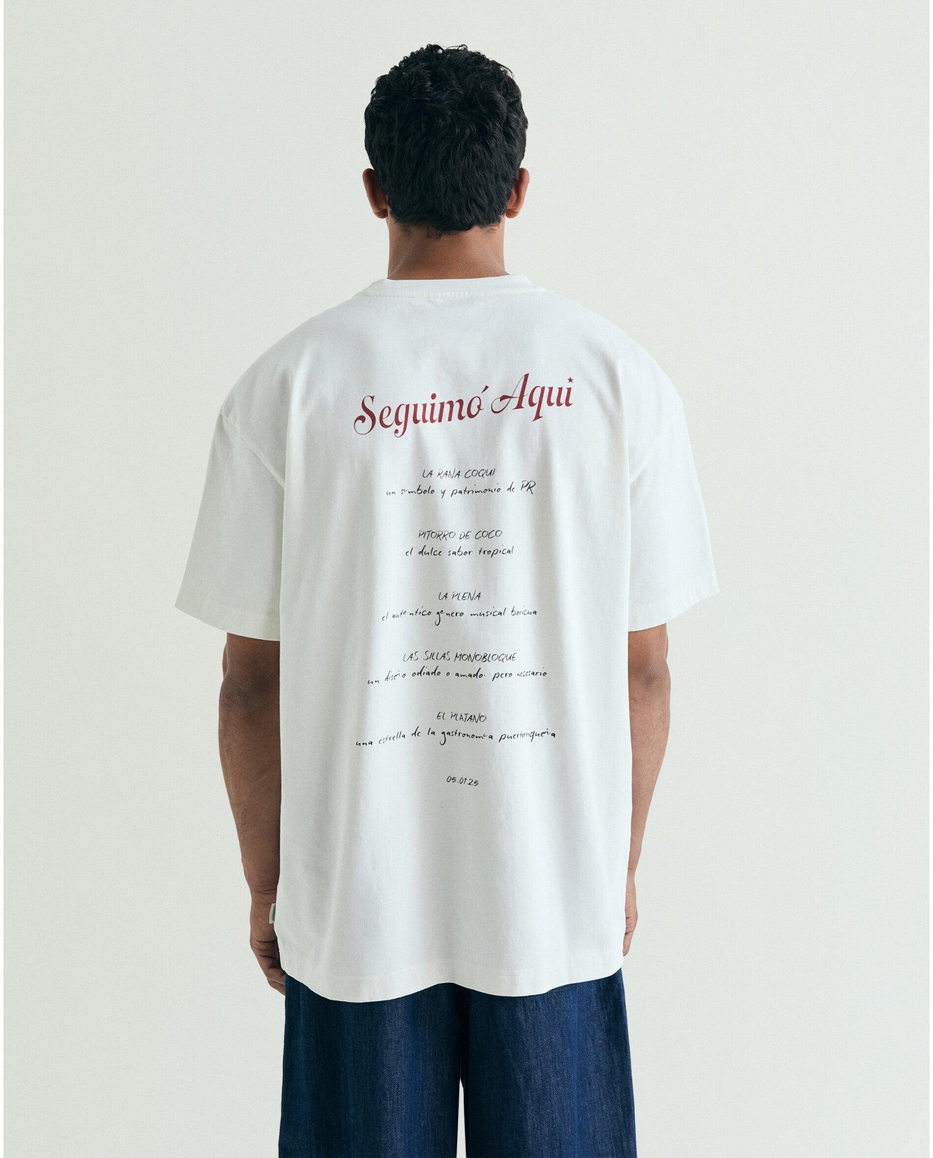 T-shirt de Manga Curta com Estampado Posterior Branco-2