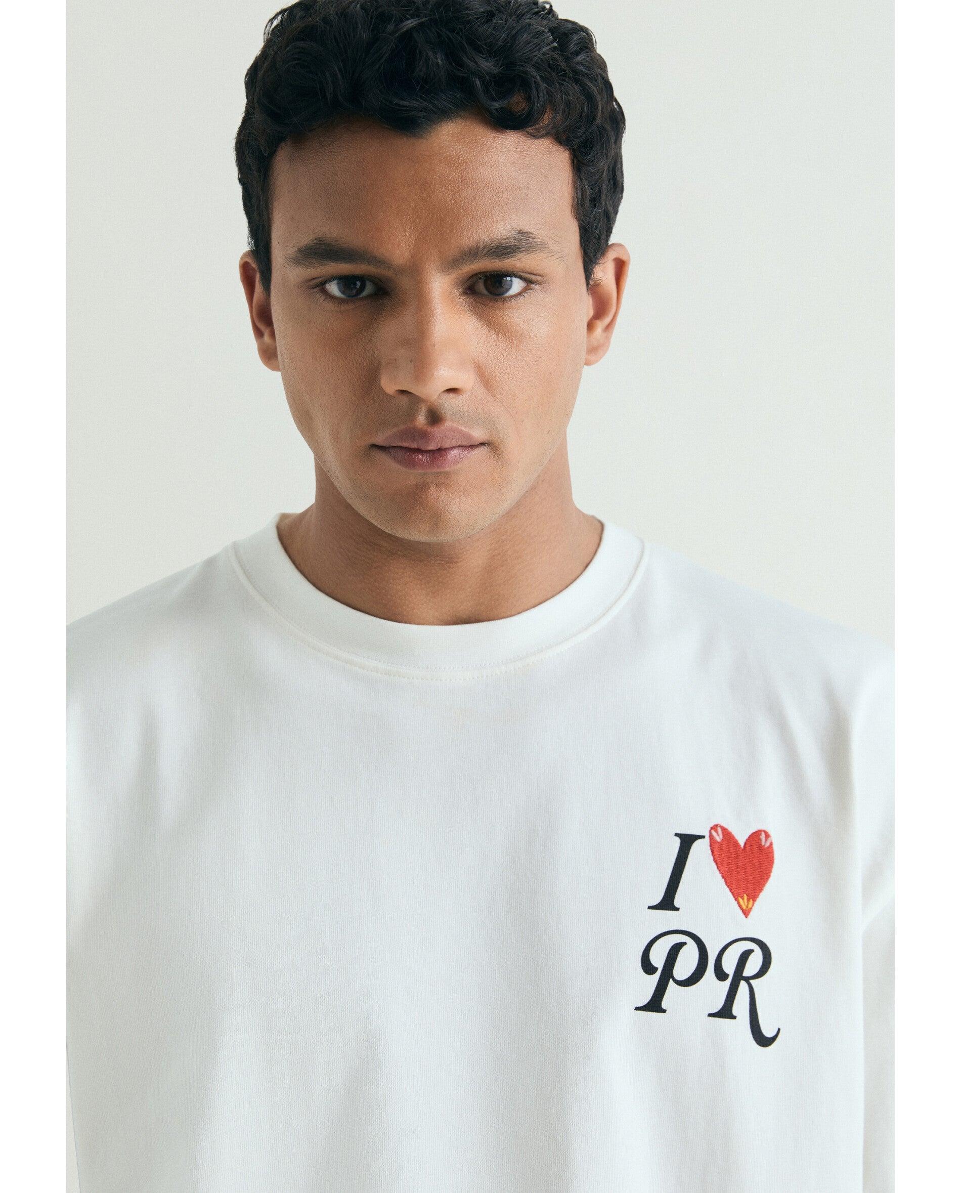 T-shirt de Manga Curta com Estampado Posterior Branco-4