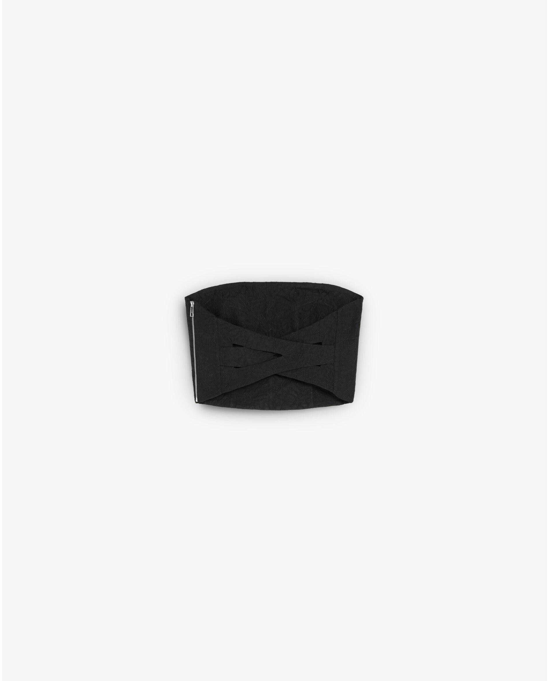 Top em Tecido Bordado com Decote Palavra de Honra Preto-5