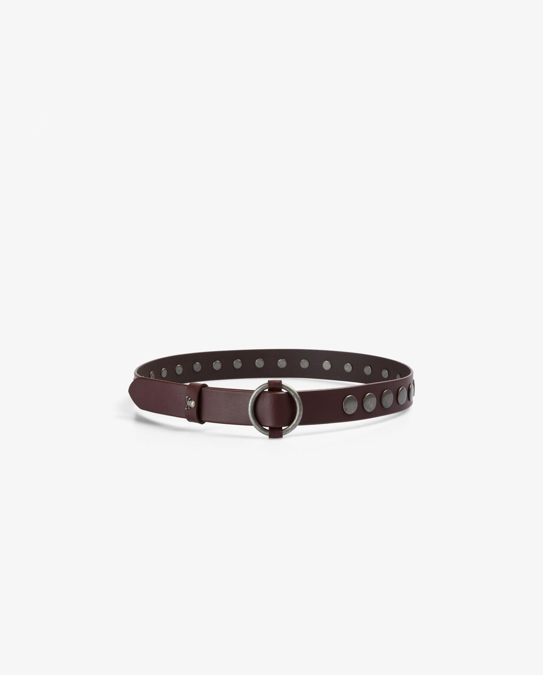 Cinto Infantil de Pele com Studs Decorativos Bordeaux-2