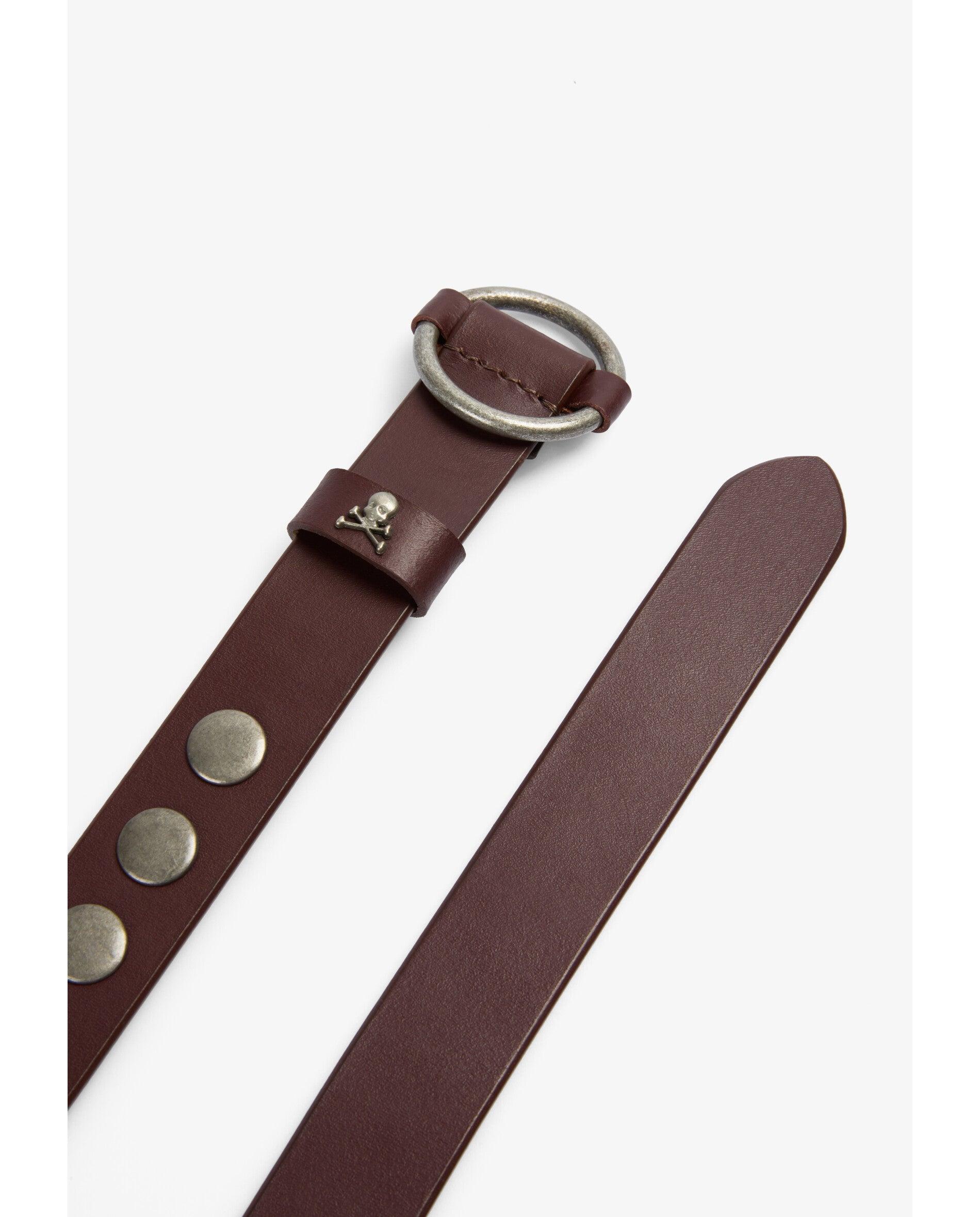 Cinto Infantil de Pele com Studs Decorativos Bordeaux-4