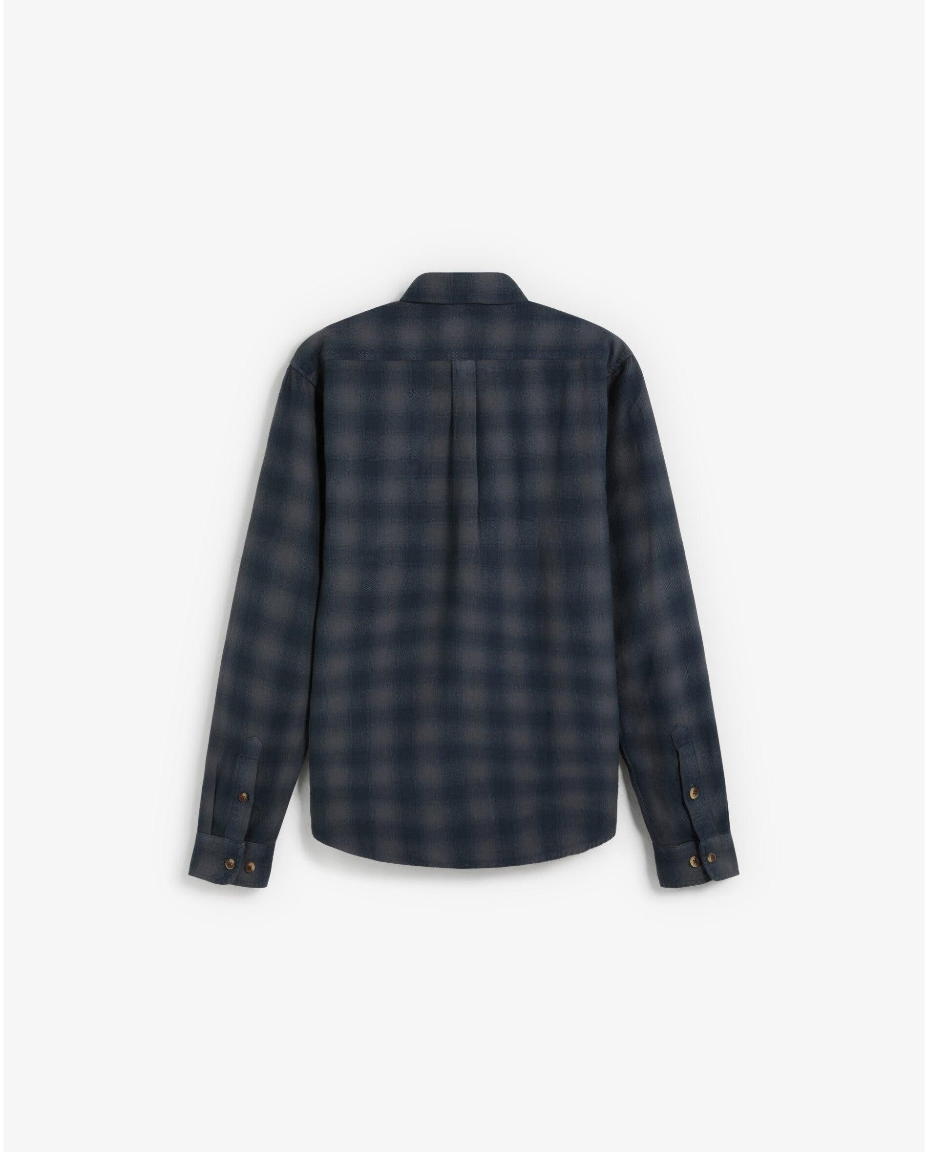 Camisa Aos Quadrados Regular Fit com Bolso no Peito Navy-2