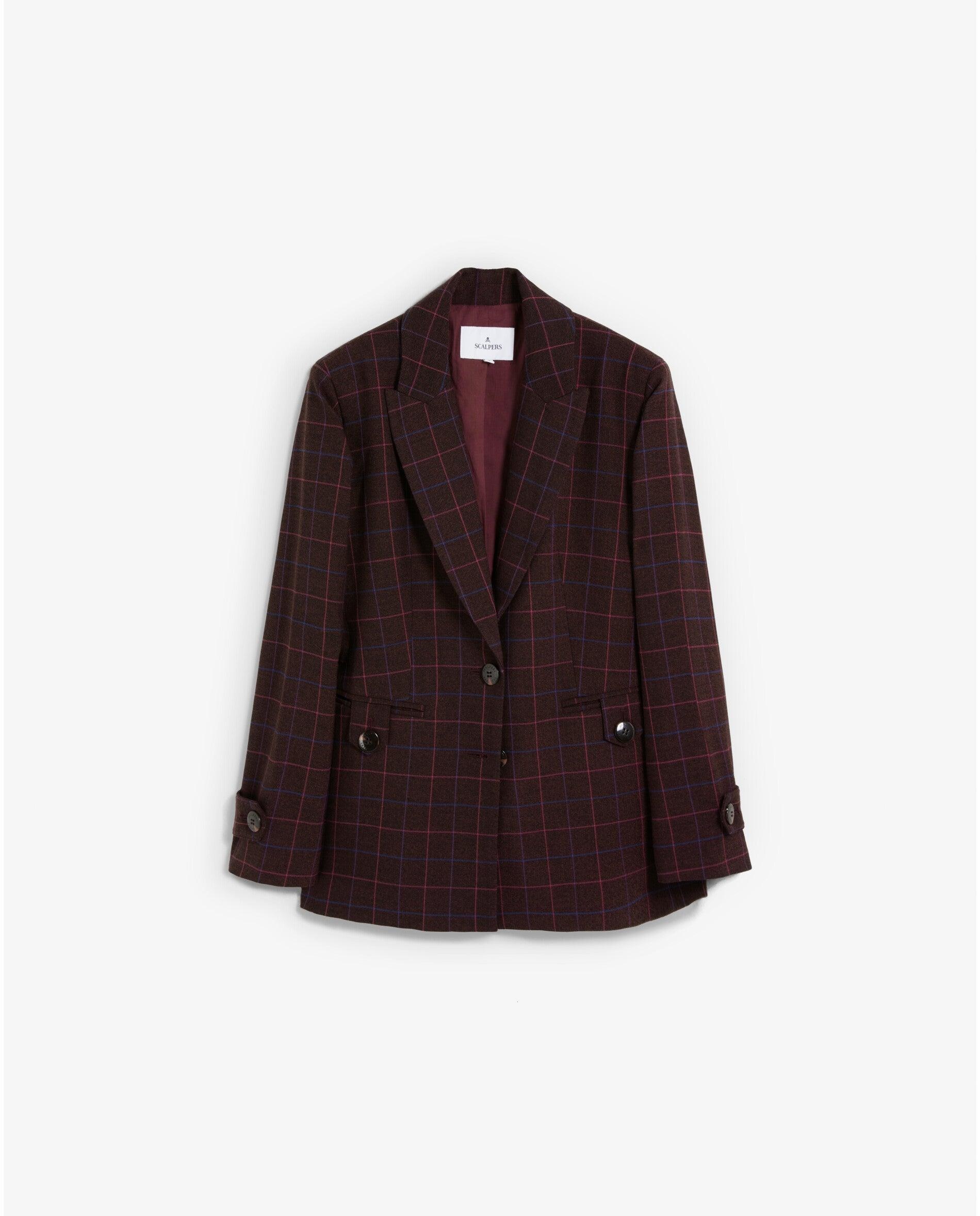 Imagem 0 de Blazer Regular Fit com Estampado Aos Quadrados