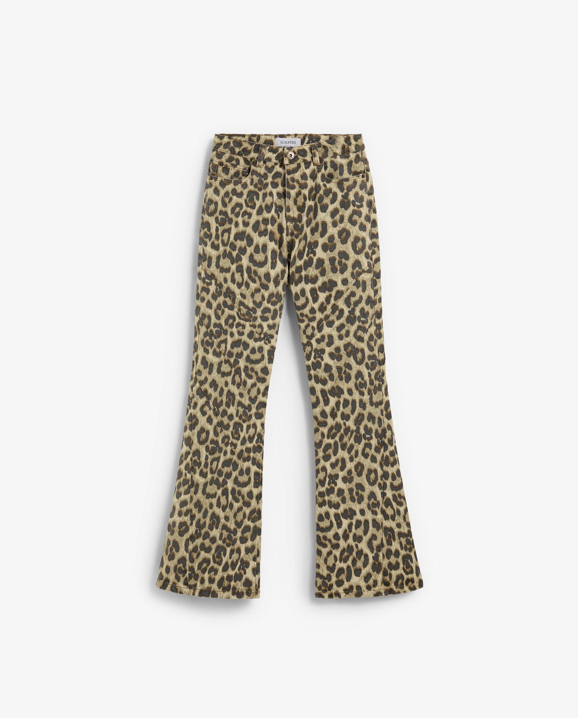 Jeans Bootcut de Cintura Subida com Estampado Animal Print Multicolor-4