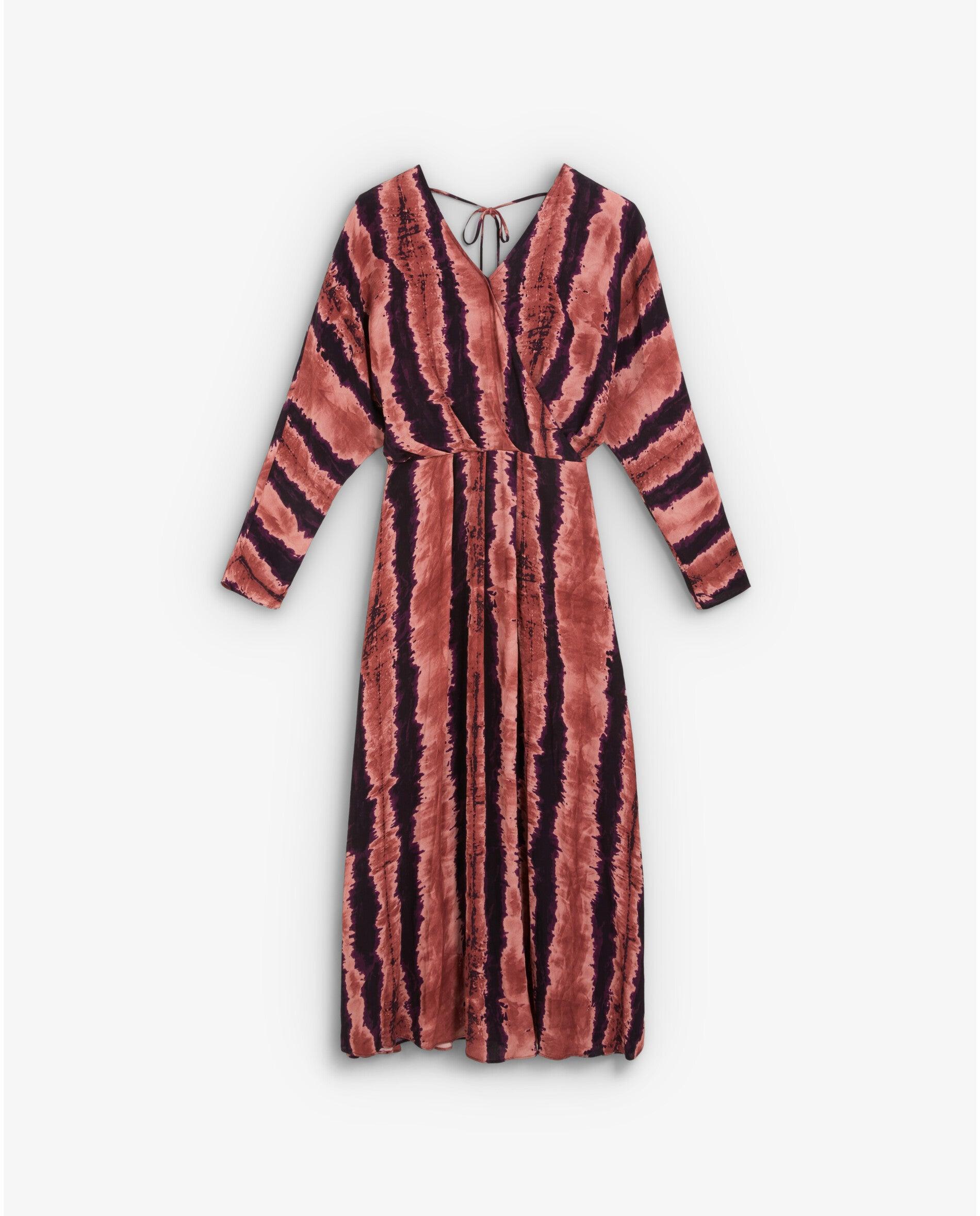 Vestido Midi de Manga Comprida e Estampado Tie-dye Multicolor-4