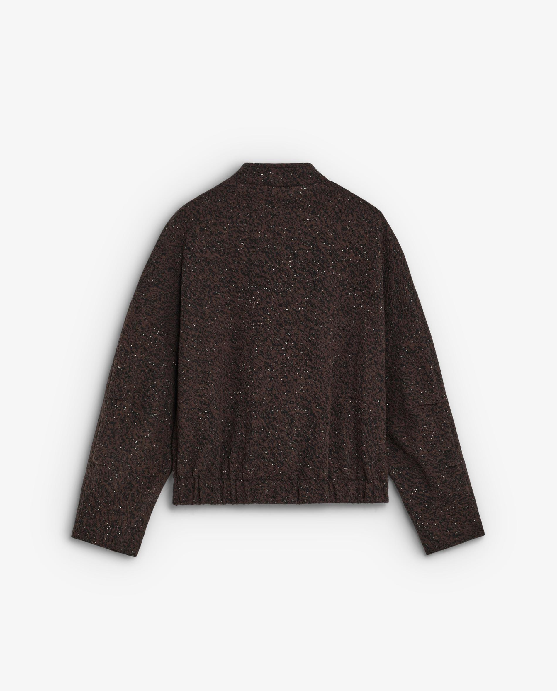 Bomber com Fecho Zip e Fio Metalizado Castanho-2