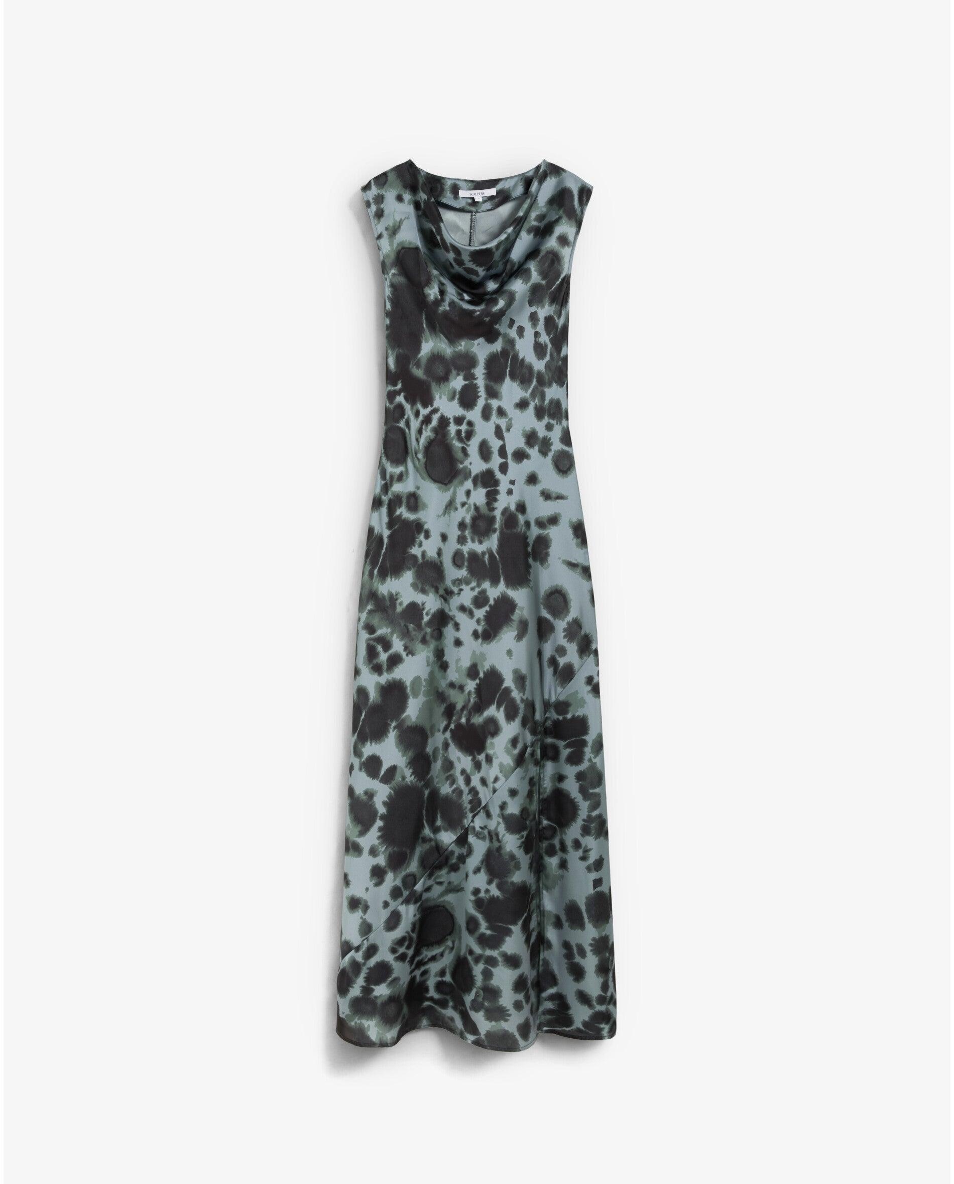 Imagem 0 de Vestido Midi Tie-dye com Decote Drapeado