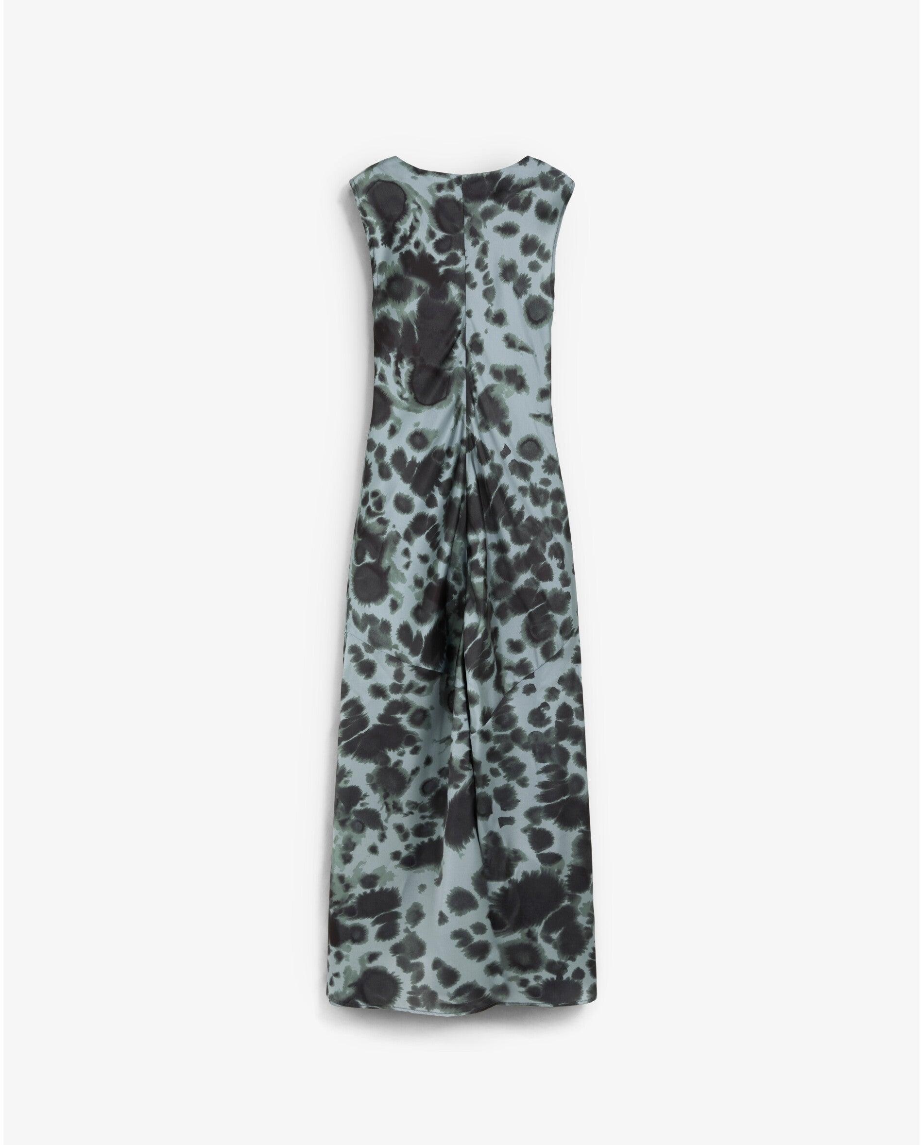 Vestido Midi Tie-dye com Decote Drapeado Caribe-2