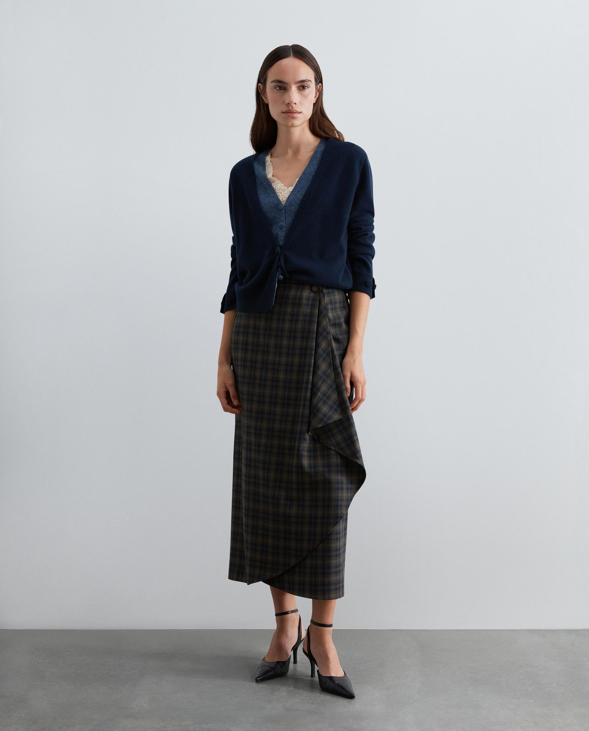Cardigan Ligeiramente Folgado com Gola em V Navy-2