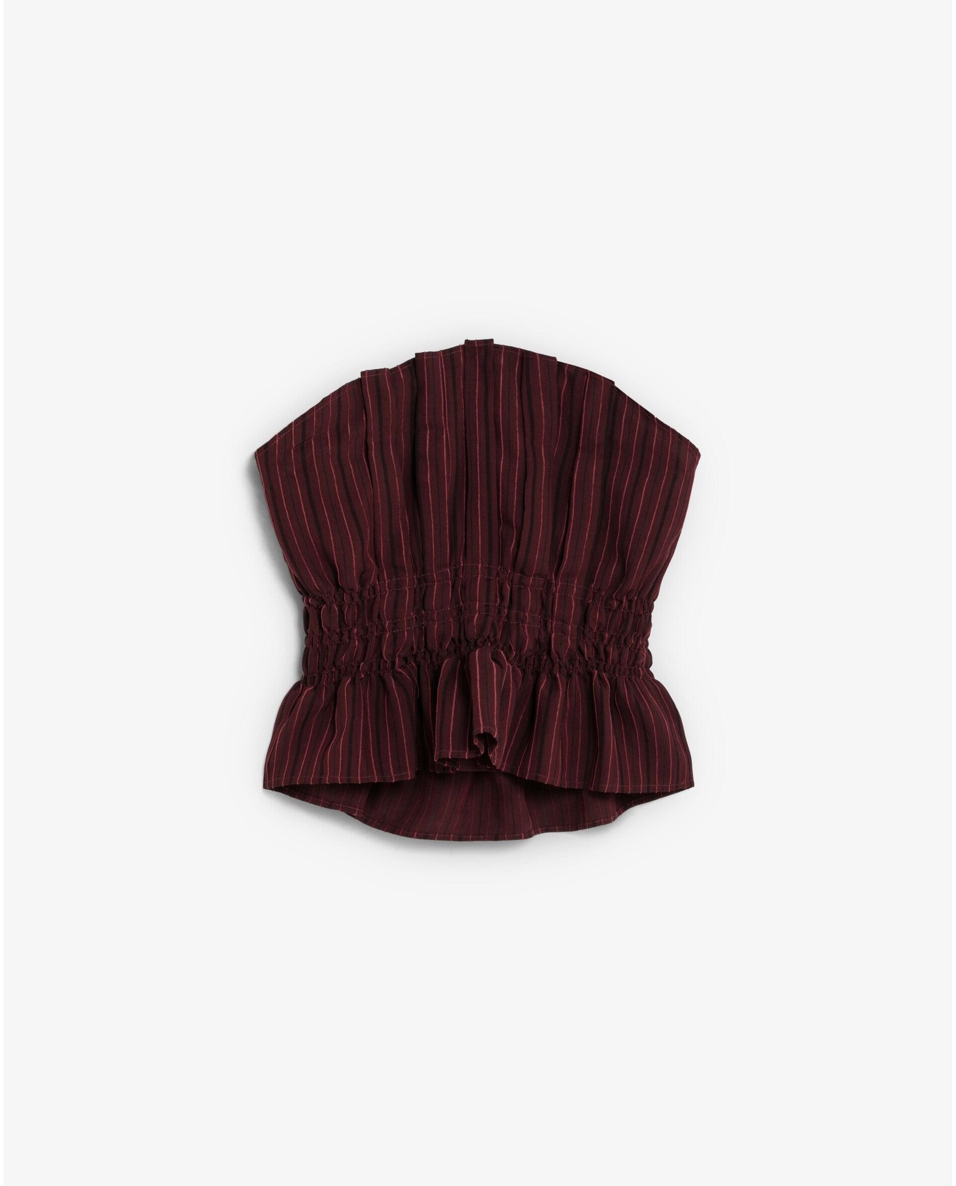 Top Franzido com Decote Palavra de Honra Bordeaux-6