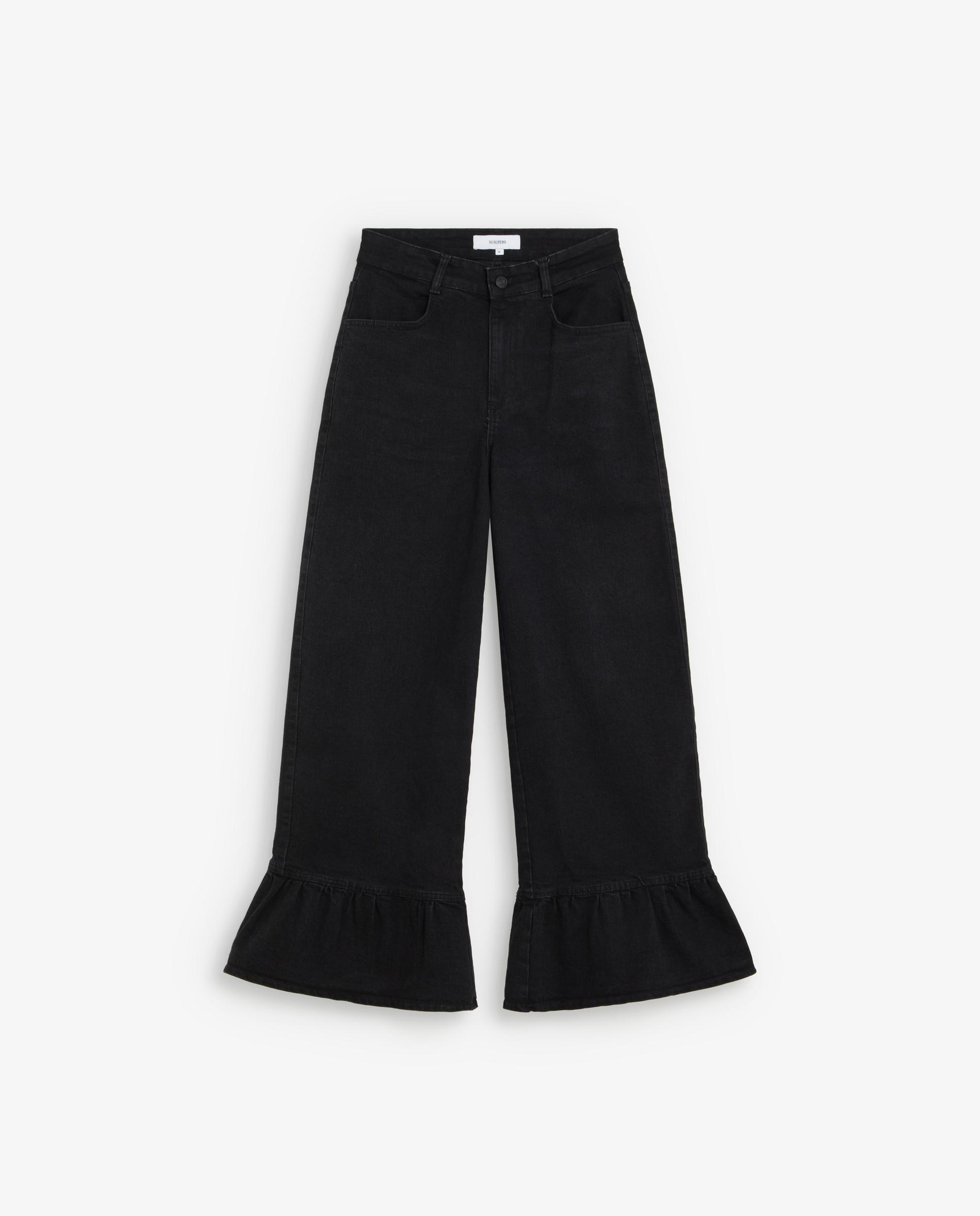Imagem 0 de Jeans de Corte a Direito Ligeiramente Elástico com Folho na Bainha
