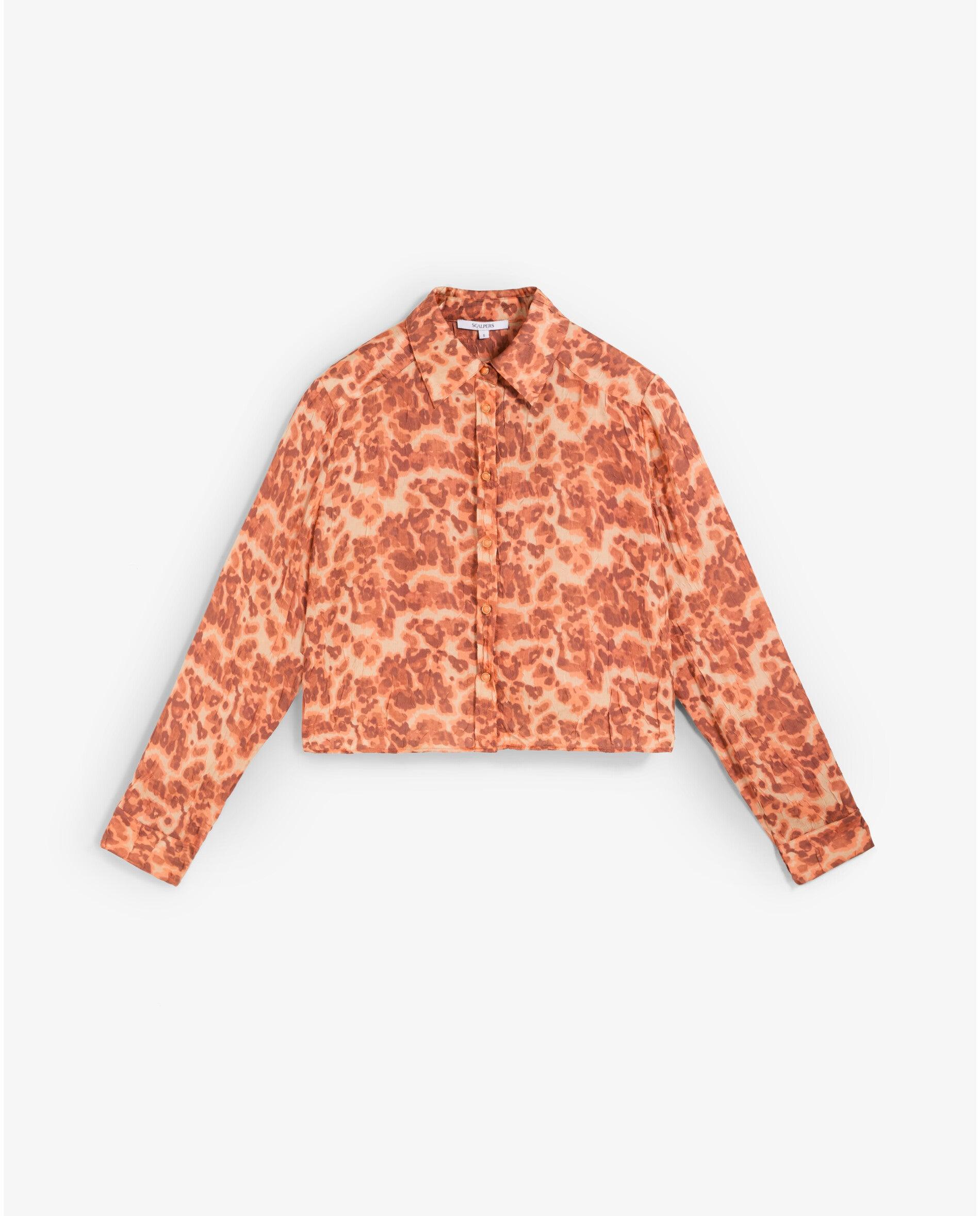 Imagem 0 de Camisa Animal Print com Pala Franzida nas Costas