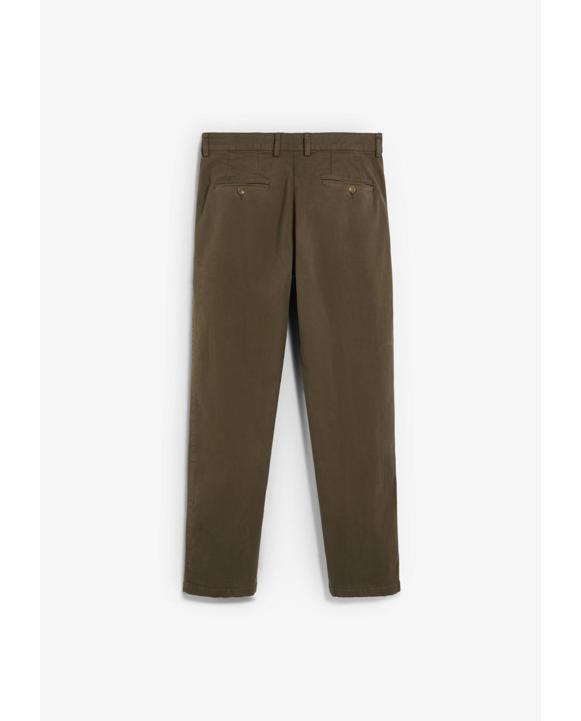 Calças Chino com Pinças Ligeiramente Tapared Verde-militar-2