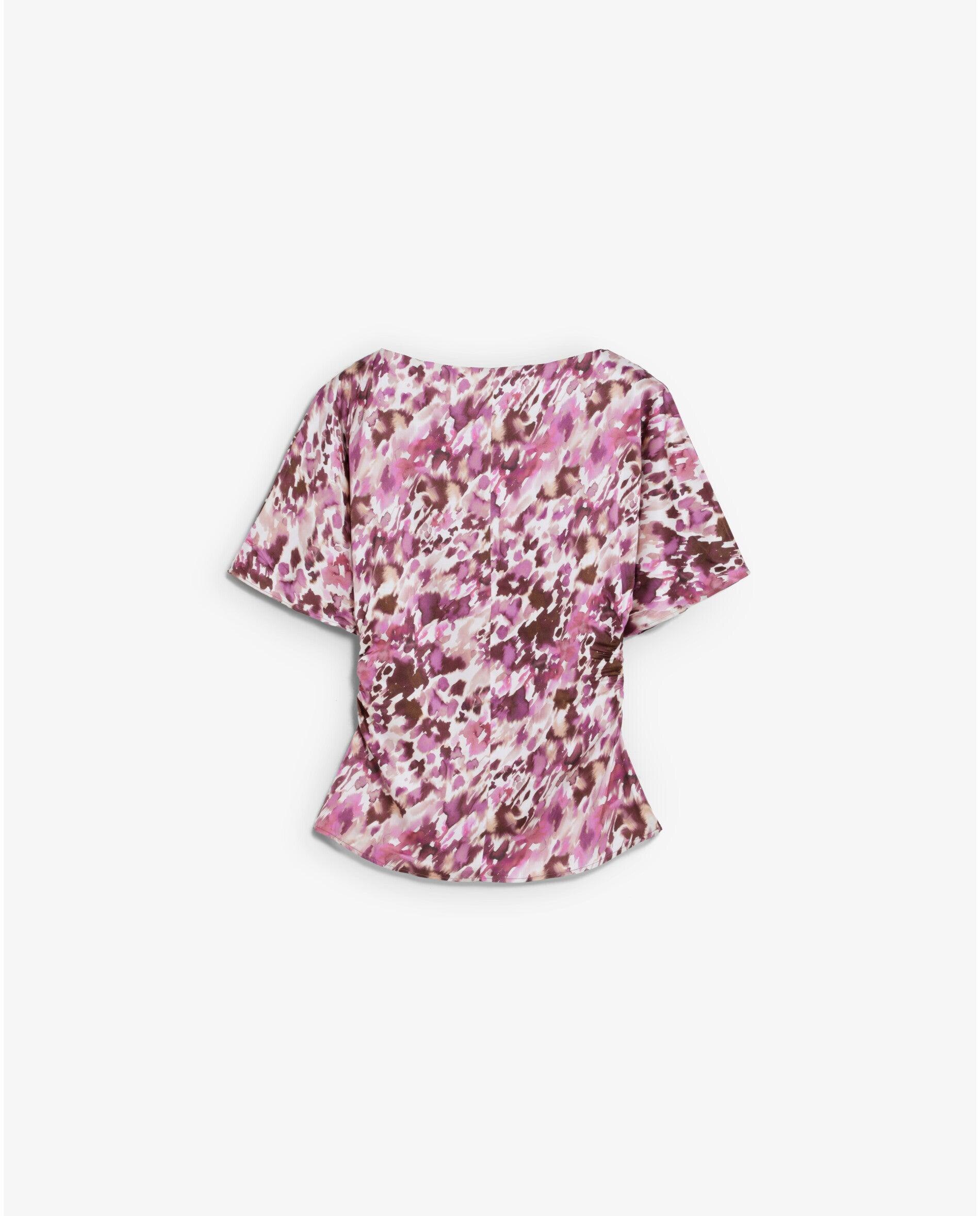 Top Estampado em Tecido Acetinado Rosa-5