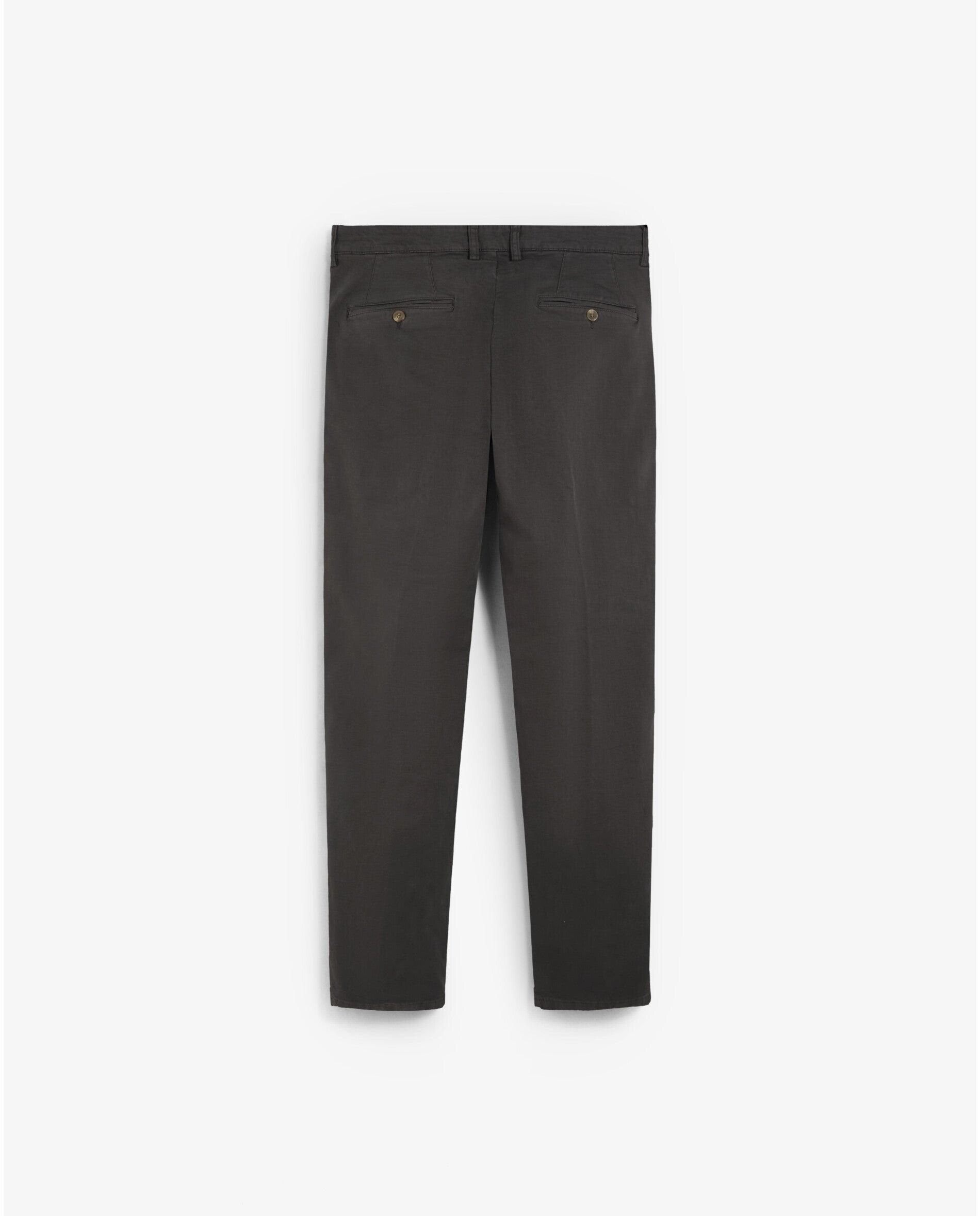 Calças Chino Regular Fit com Pinças Cinzento-escuro-2